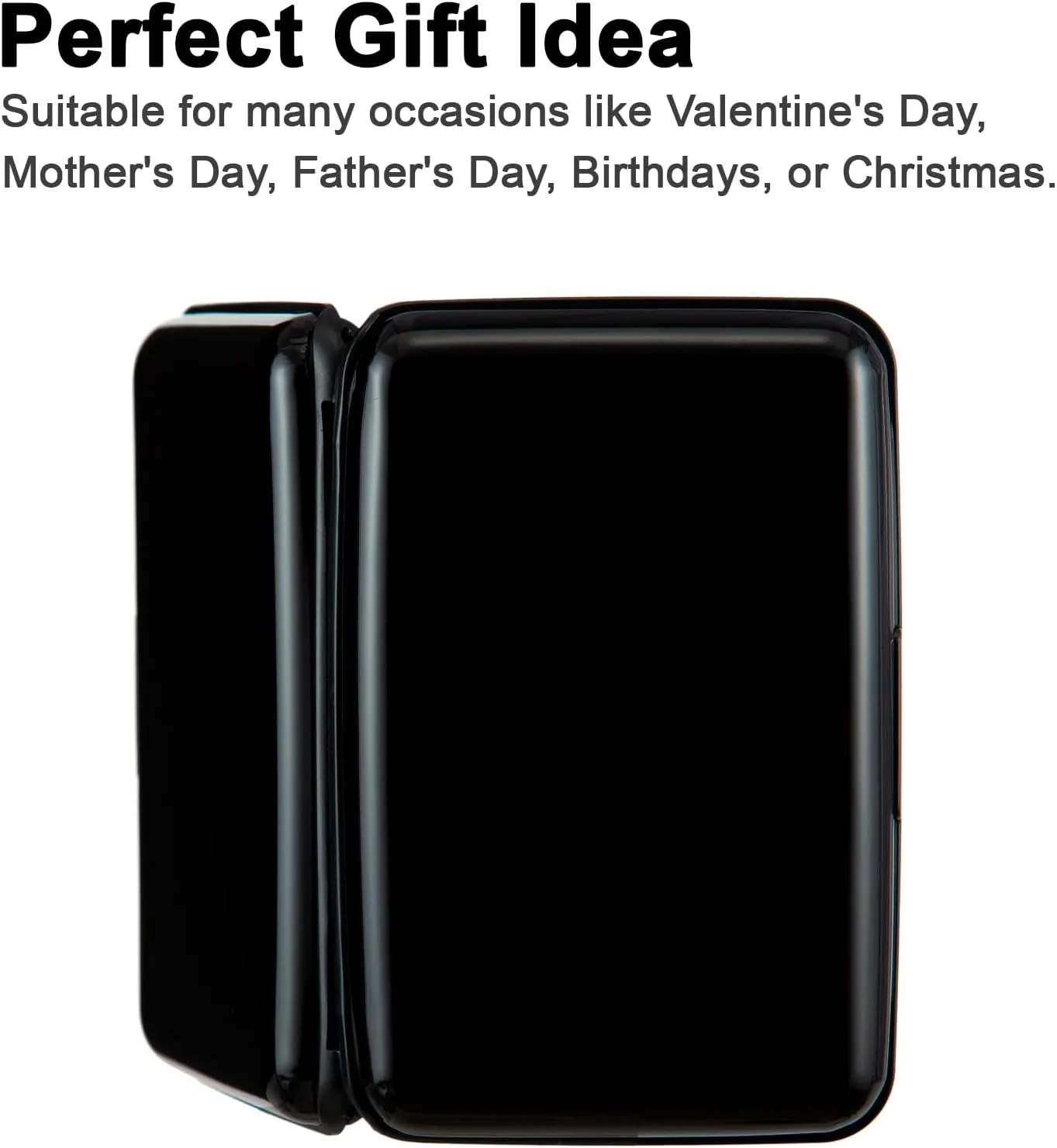 Credit Card Holder, RFID Blocking Metal Card Wallet for Women Men Slim ID Card Holders Protector Aluminum Business Hard Case (Black)