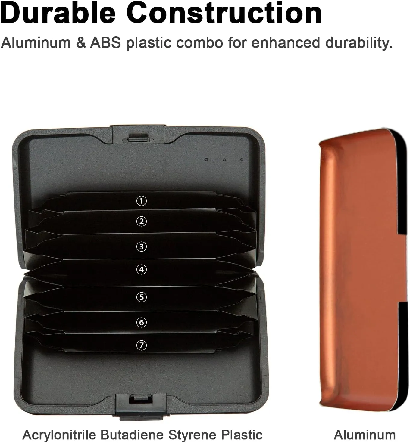 Credit Card Holder, RFID Blocking Metal Card Wallet for Women Men Slim ID Card Holders Protector Aluminum Business Hard Case (Brown)
