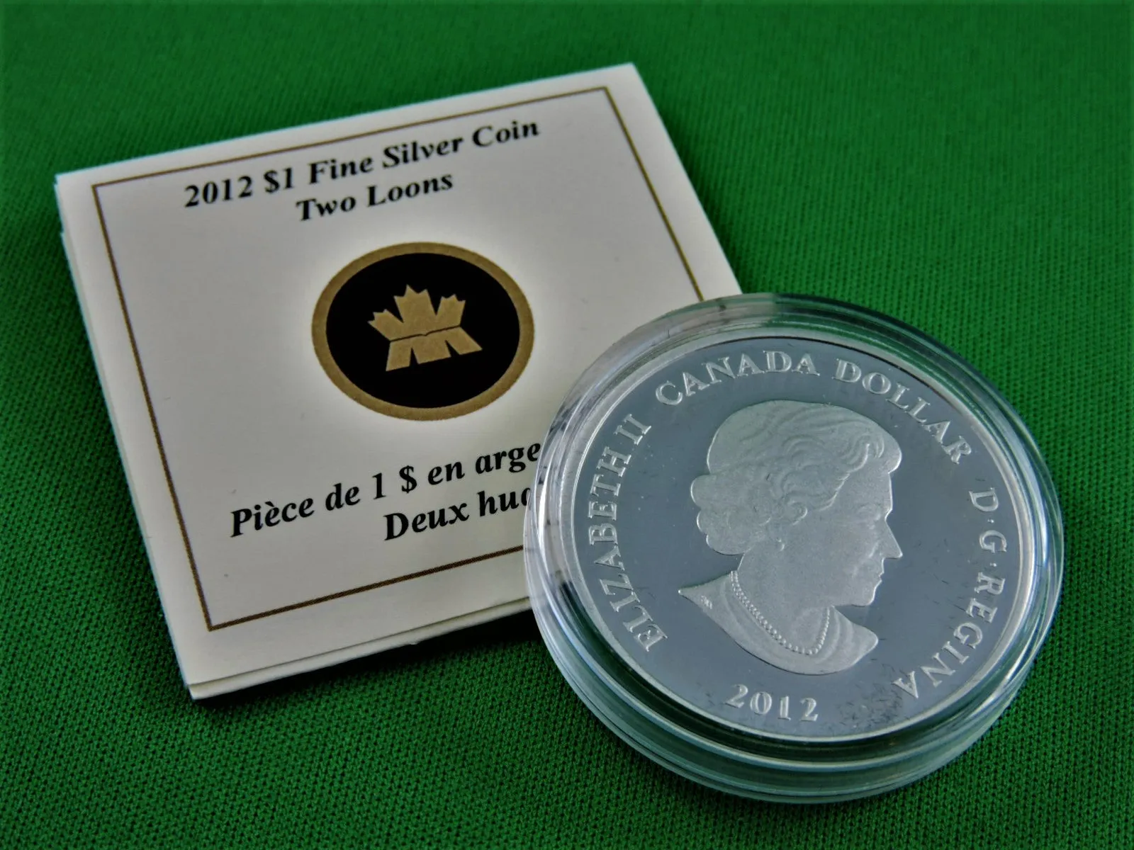 Currency - Silver Coin - $1 - 2012 - RCM - Two Loons