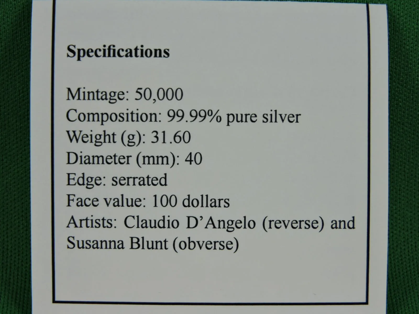 Currency - Silver Coin - $100 - 2013 - RCM - Bison Stampede