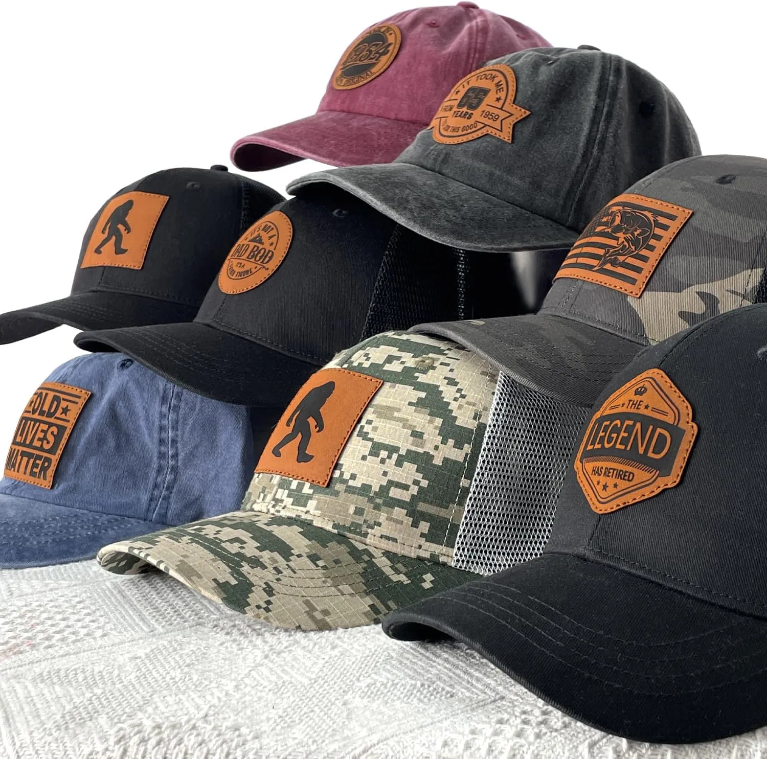 Custom Hat Personalized Leather Patch Hat Men Women Custom Text Logo or Photo 100% Cotton Baseball Cap Laser Engraved