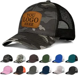 Custom Hat Personalized Leather Patch Hat Men Women Custom Text Logo or Photo 100% Cotton Baseball Cap Laser Engraved