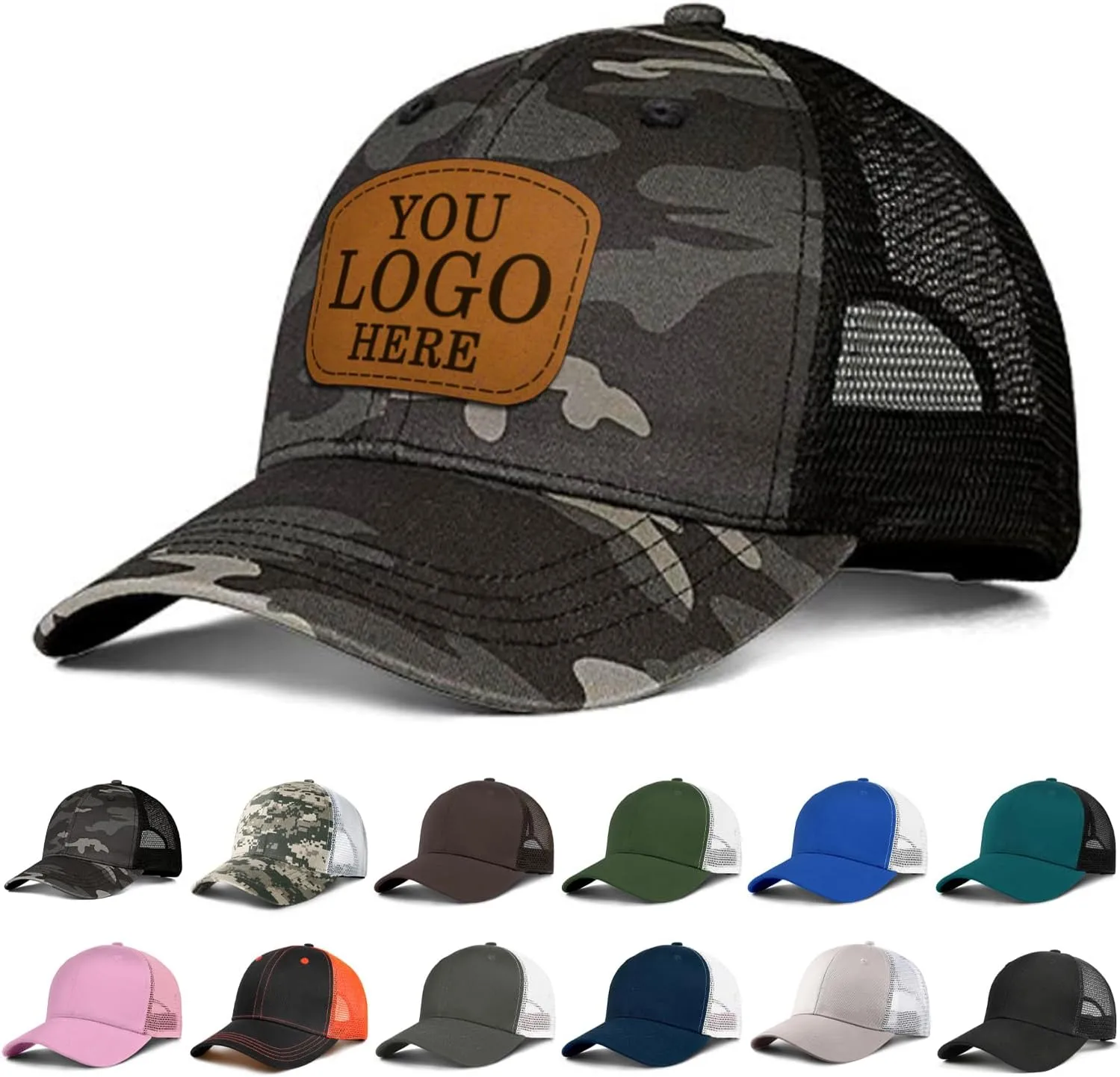 Custom Hat Personalized Leather Patch Hat Men Women Custom Text Logo or Photo 100% Cotton Baseball Cap Laser Engraved