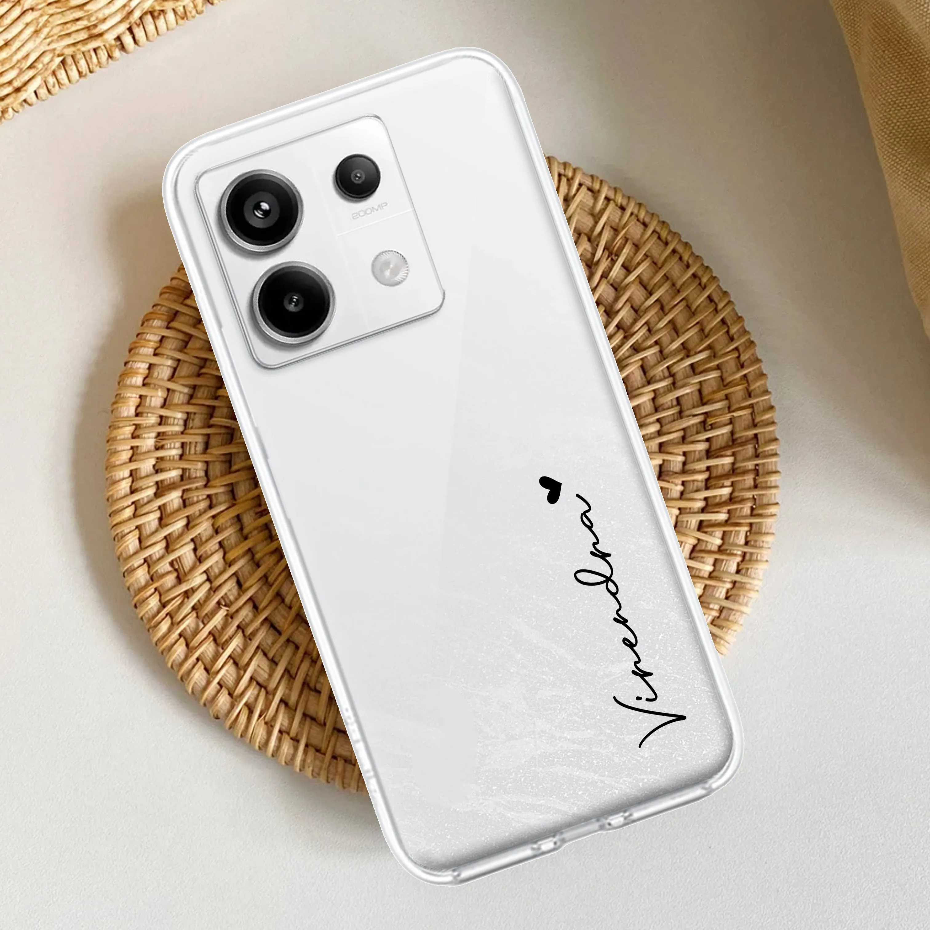 Customize Name Transparent Silicon Case For Redmi/Xiaomi