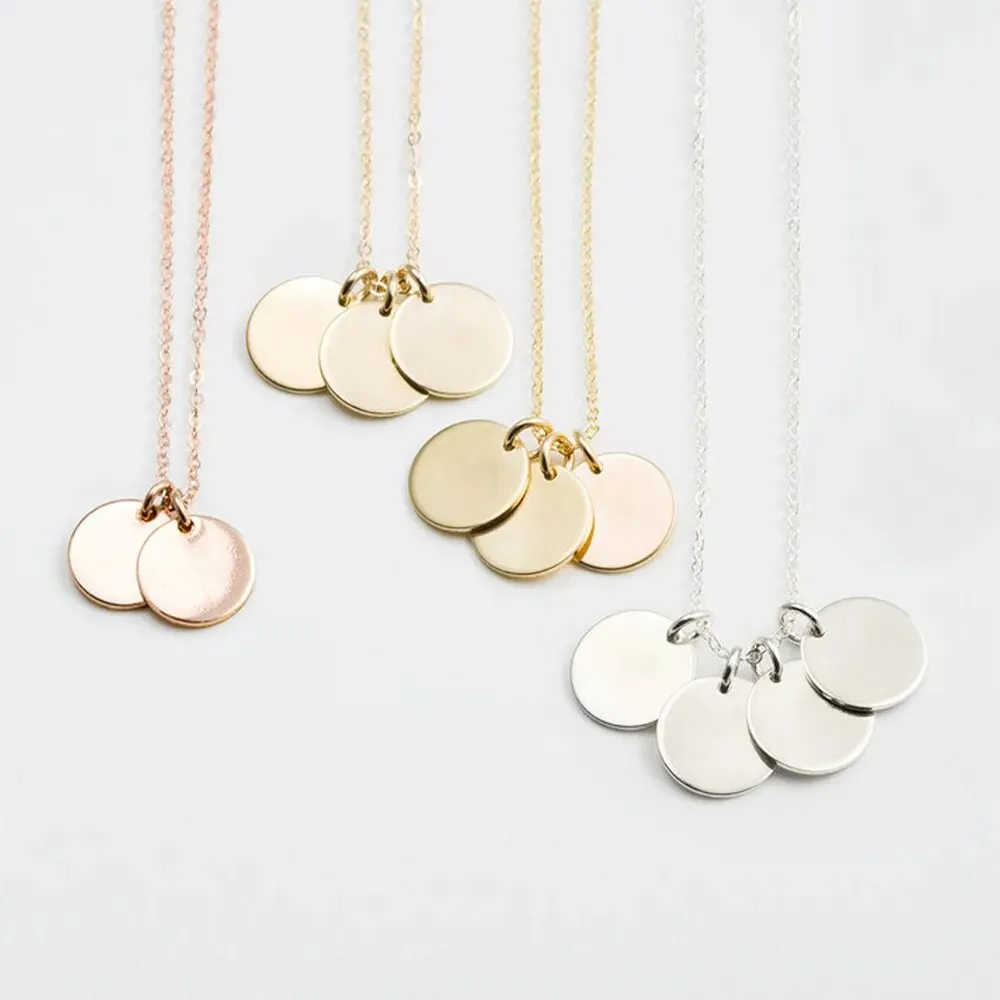 Customized Tiny Coin Disc Necklace