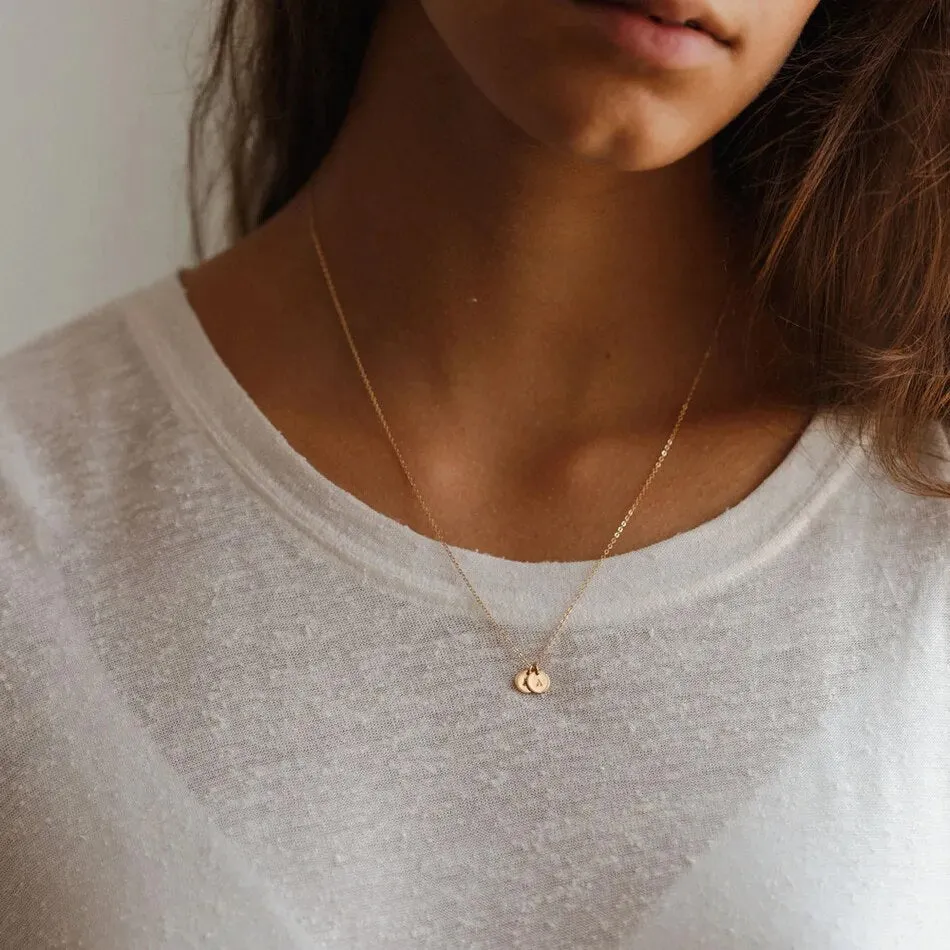 Customized Tiny Coin Disc Necklace