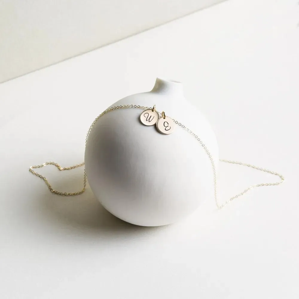 Customized Tiny Coin Disc Necklace