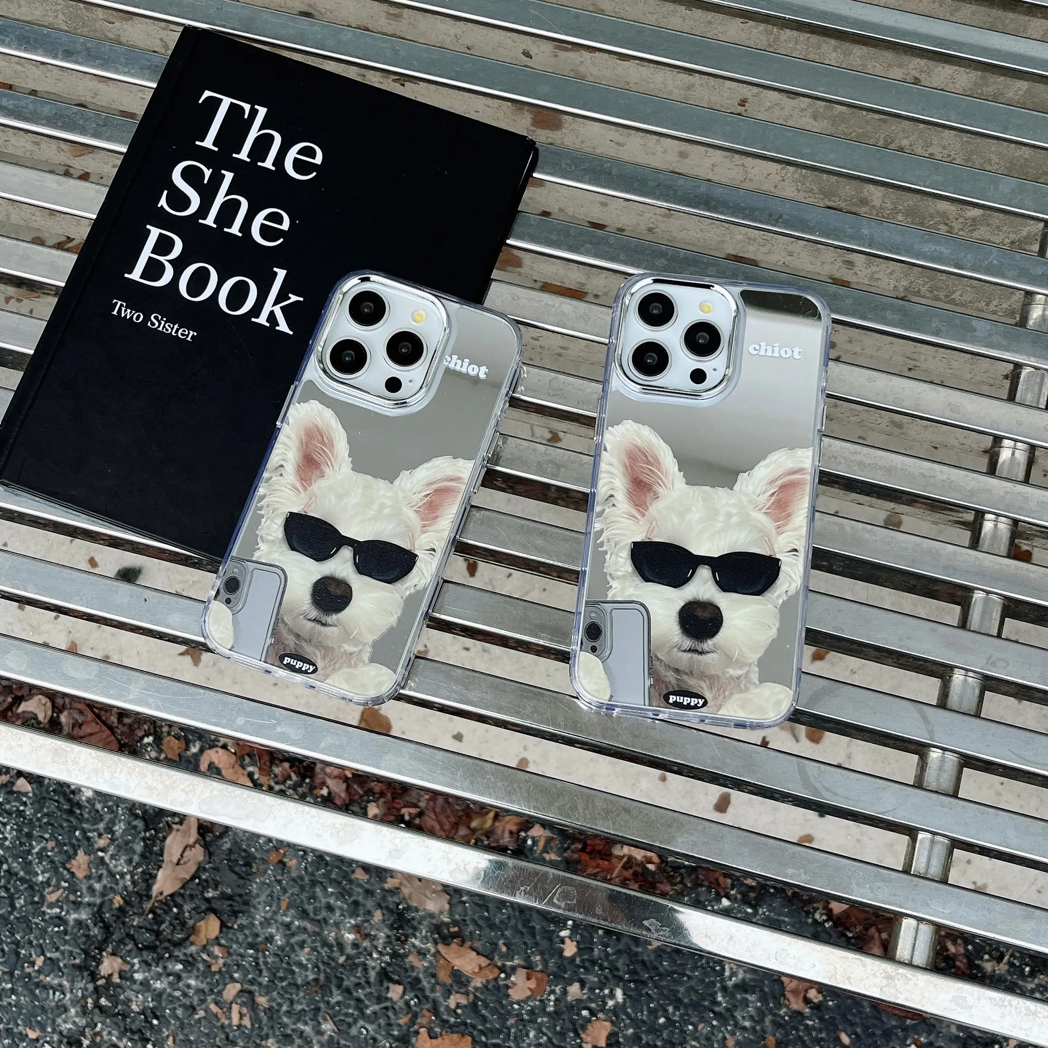 Cute Puppy Taking Selfie Mirror Case for iPhone