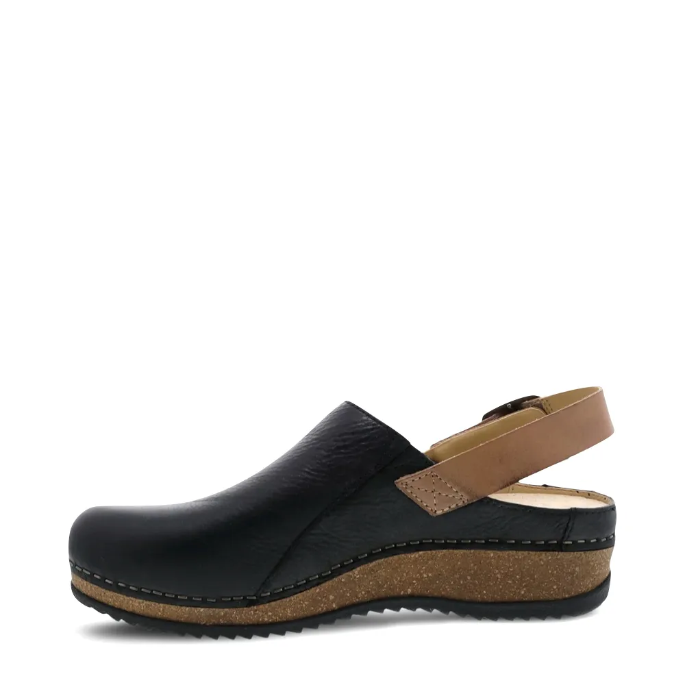 Optimized Title: Dansko Womens Merrin Leather Sling Back Clogs in Classic Black – Comfort and Style for Everyday Wear