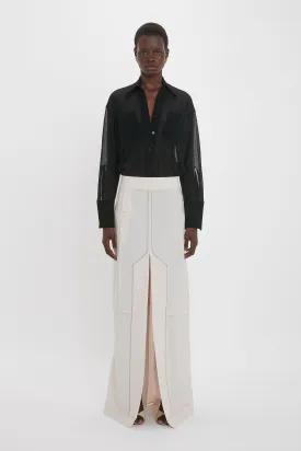Deconstructed Floor-Length Skirt In Bone