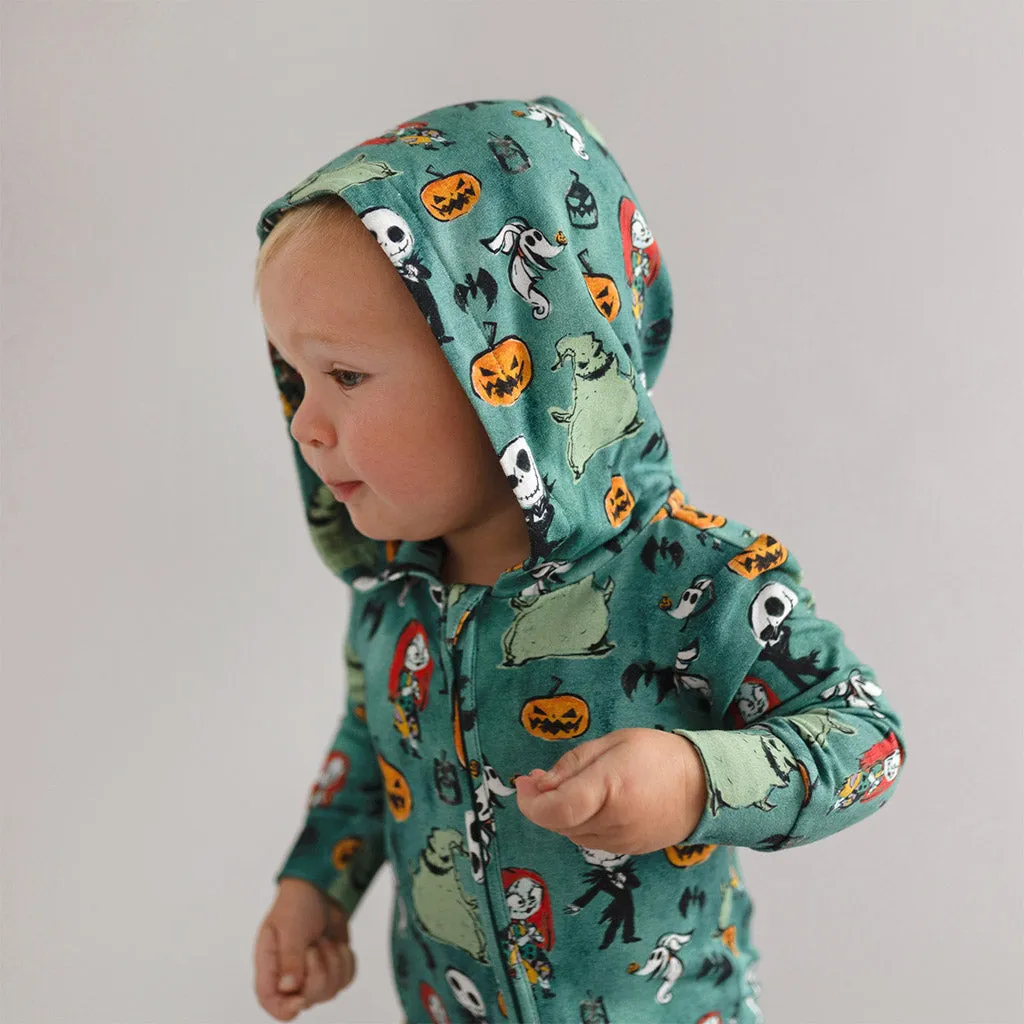 Disney The Nightmare Before Christmas Inky Winter French Terry Zippered Hooded Romper