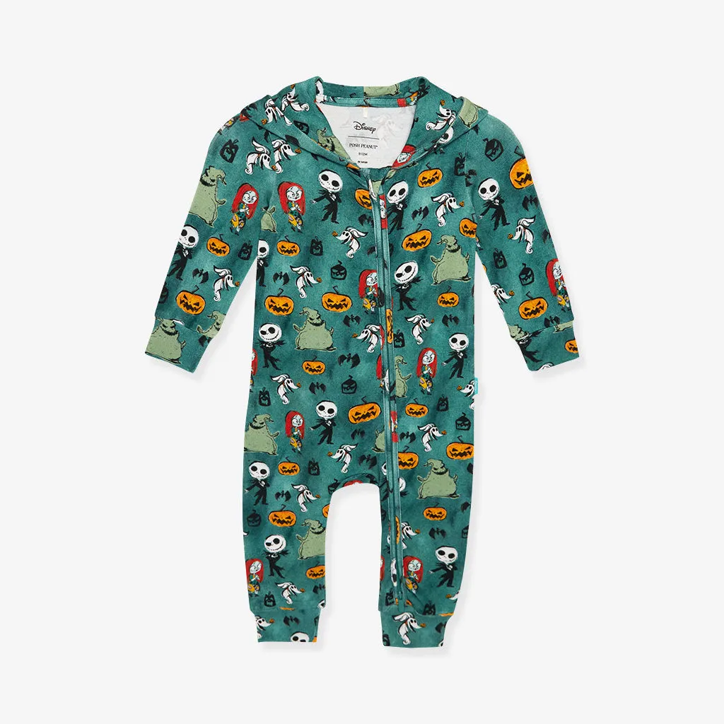 Disney The Nightmare Before Christmas Inky Winter French Terry Zippered Hooded Romper