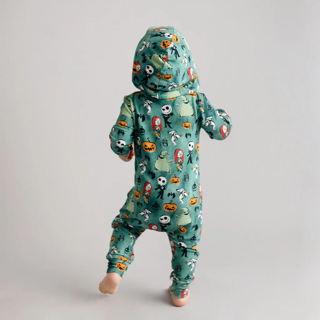 Disney The Nightmare Before Christmas Inky Winter French Terry Zippered Hooded Romper