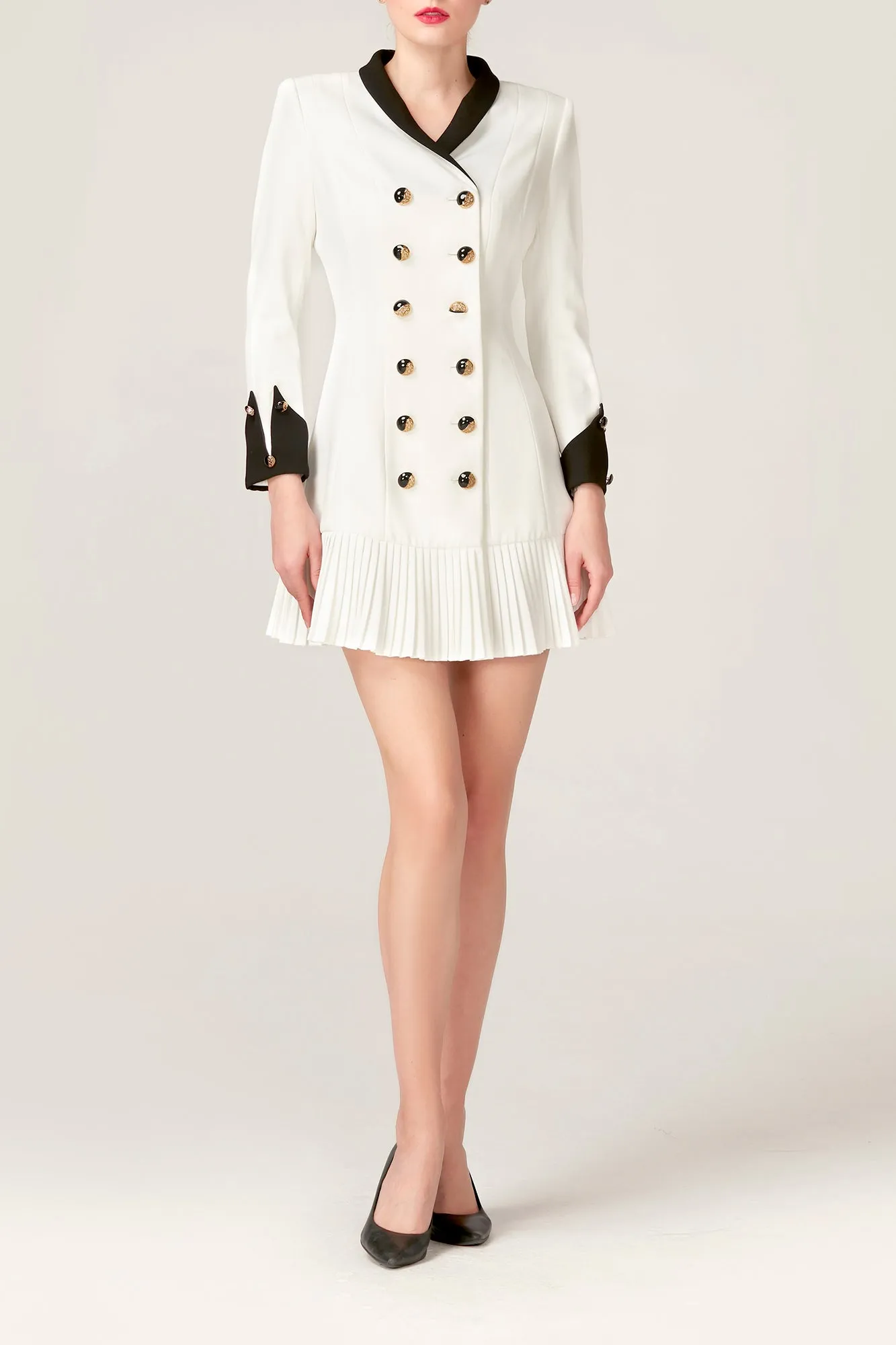 DL CHIC Timeless Jane Pleated Suit Dress