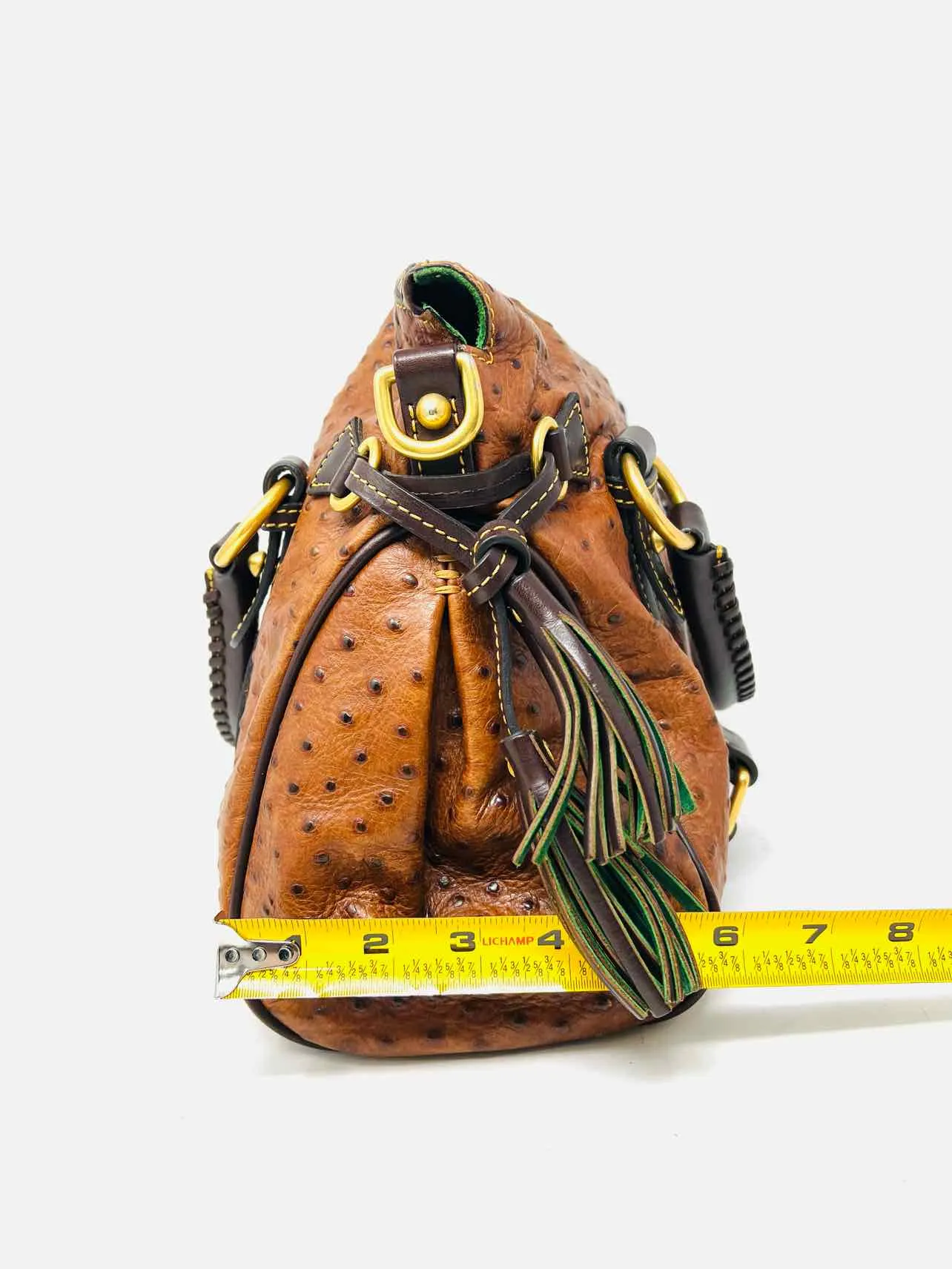 Dooney & Bourke Brown Ostrich Leather AS IS Designer Purse