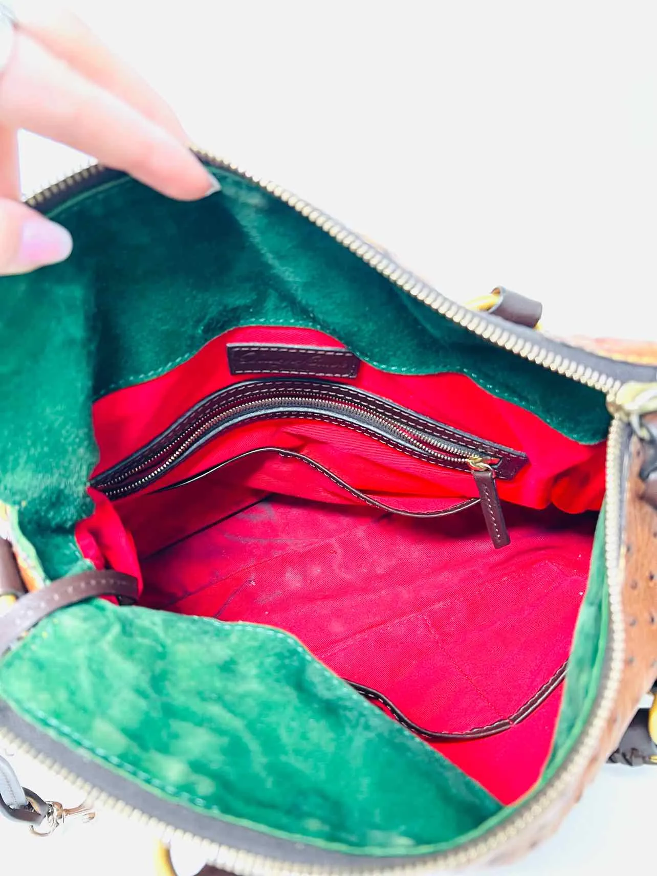 Dooney & Bourke Brown Ostrich Leather AS IS Designer Purse
