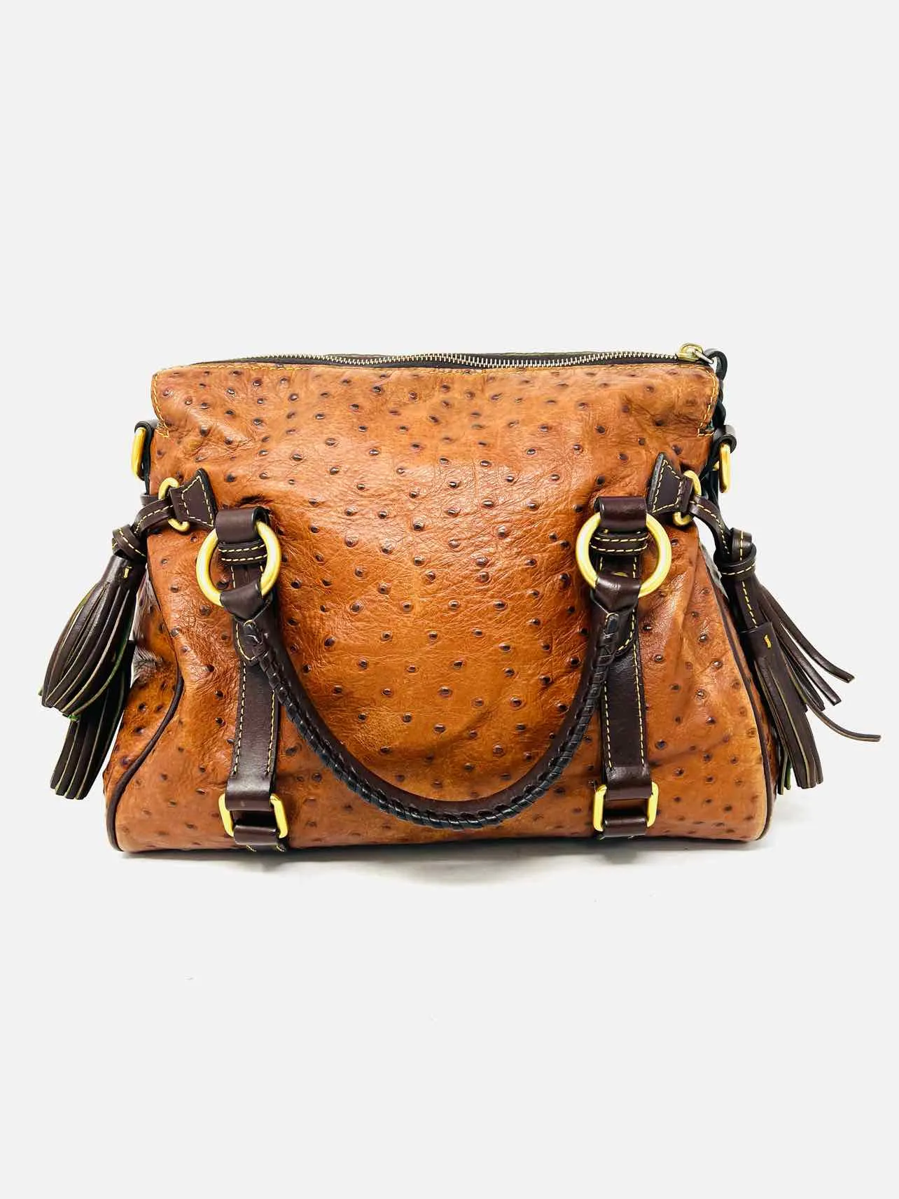 Dooney & Bourke Brown Ostrich Leather AS IS Designer Purse