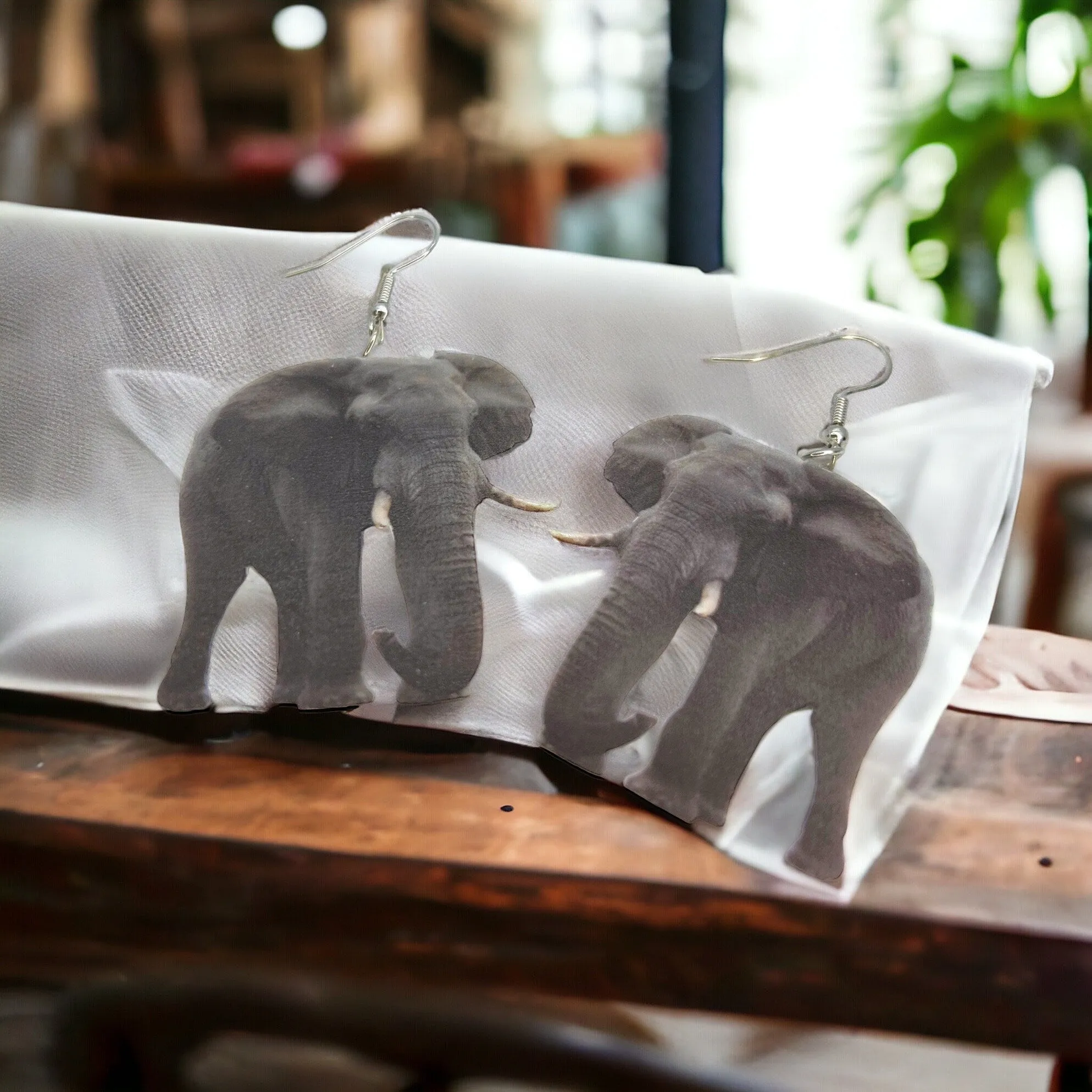 Elephant Earrings - Elephant Jewelry, Animal Earrings, Elephant Lover, African Safari, Zoo Keeper, Elephant Trainer, Elephant Gift
