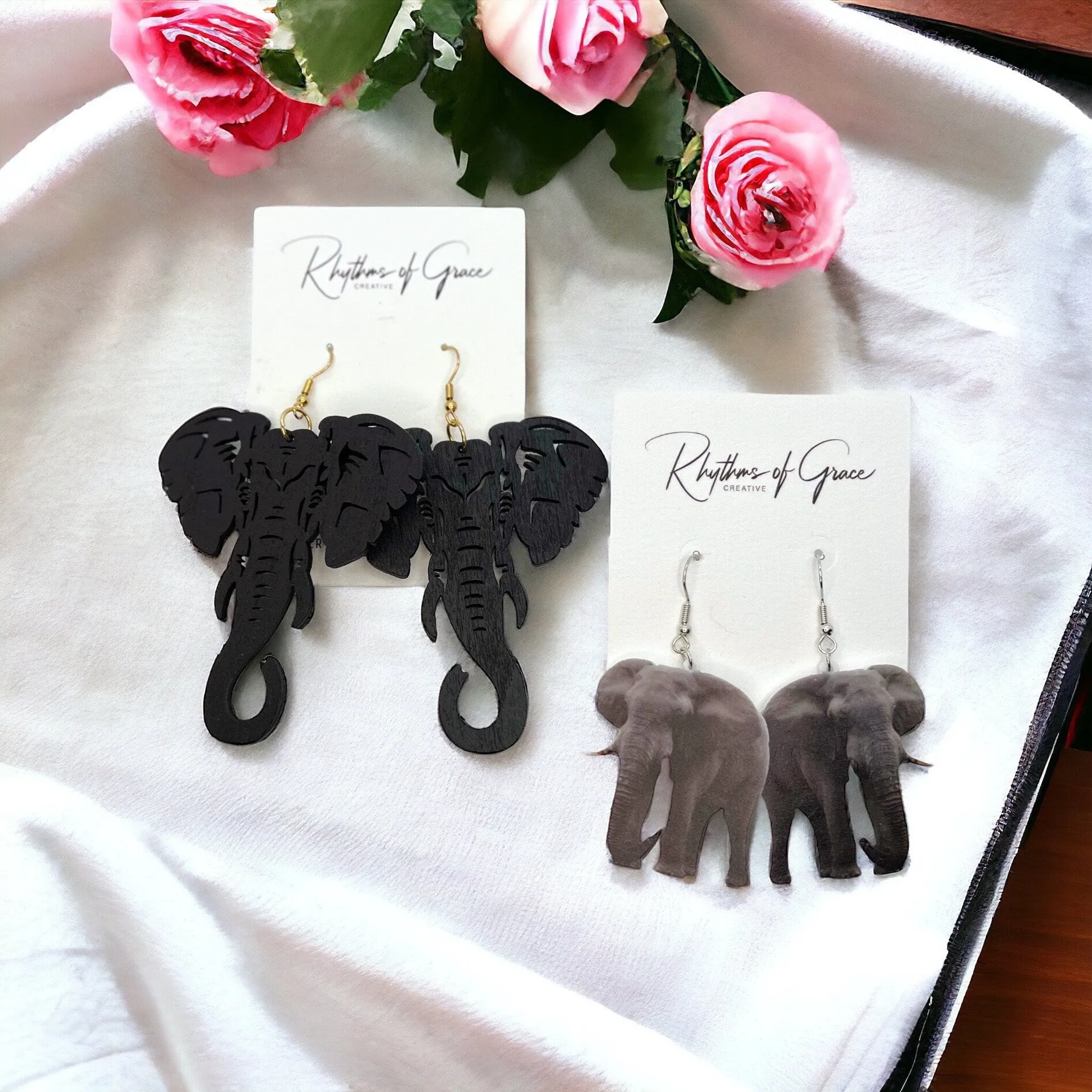 Elephant Earrings - Elephant Jewelry, Animal Earrings, Elephant Lover, African Safari, Zoo Keeper, Elephant Trainer, Elephant Gift