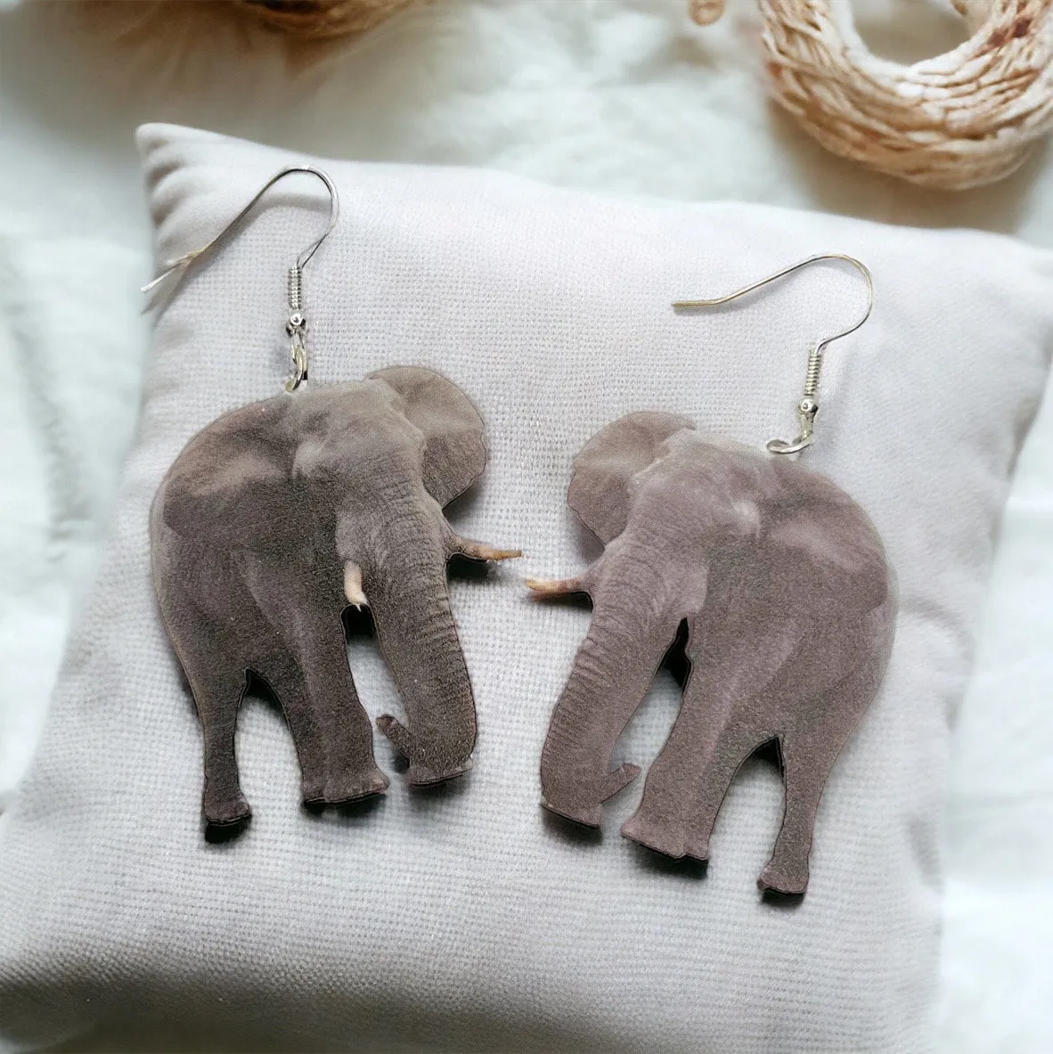 Elephant Earrings - Elephant Jewelry, Animal Earrings, Elephant Lover, African Safari, Zoo Keeper, Elephant Trainer, Elephant Gift