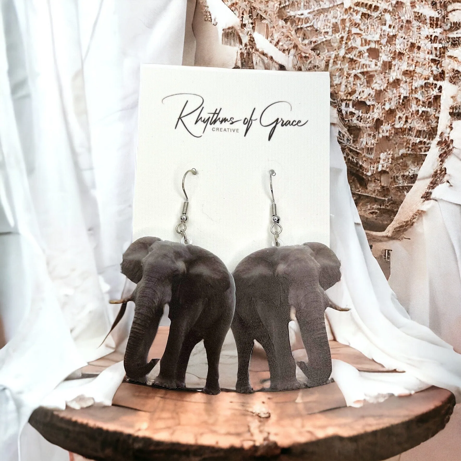 Elephant Earrings - Elephant Jewelry, Animal Earrings, Elephant Lover, African Safari, Zoo Keeper, Elephant Trainer, Elephant Gift