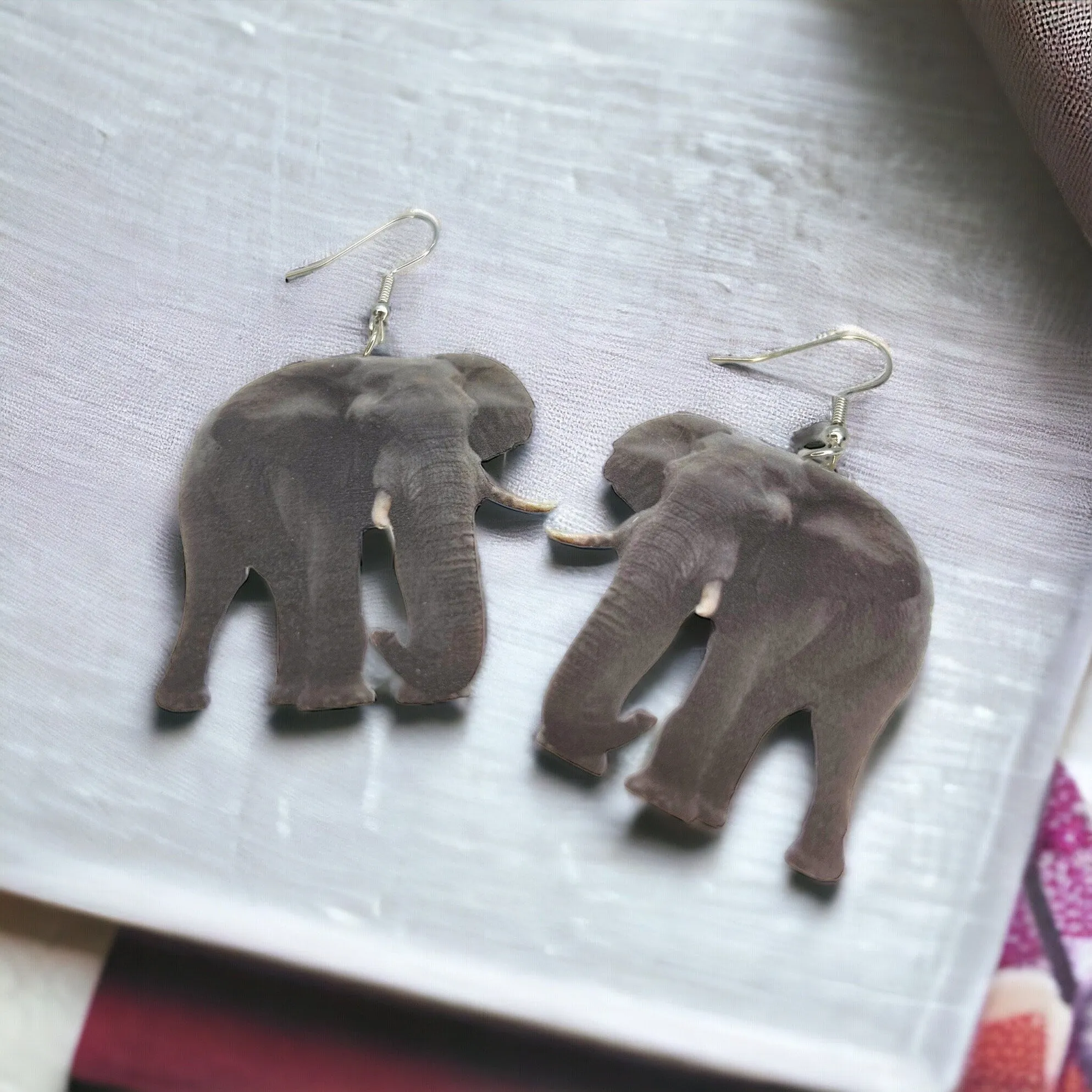 Elephant Earrings - Elephant Jewelry, Animal Earrings, Elephant Lover, African Safari, Zoo Keeper, Elephant Trainer, Elephant Gift
