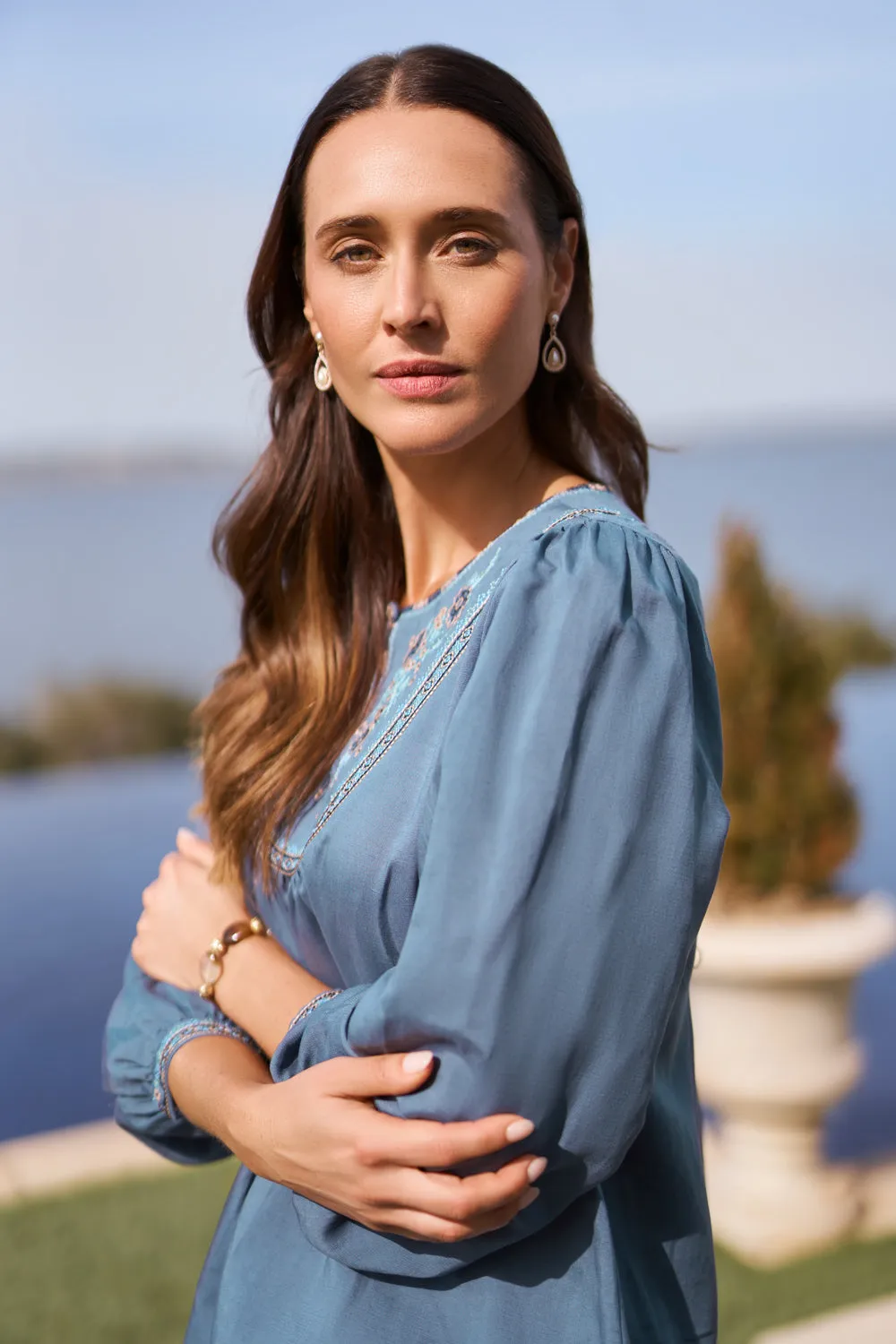 Embroidered Swing Blouse