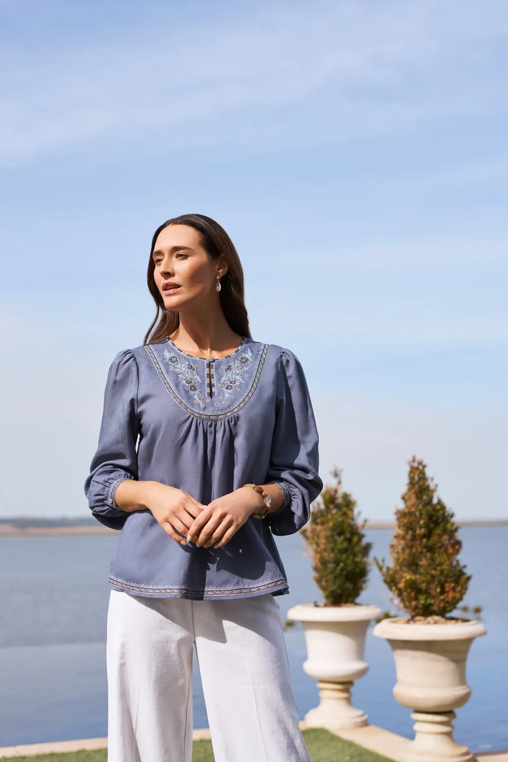 Embroidered Swing Blouse