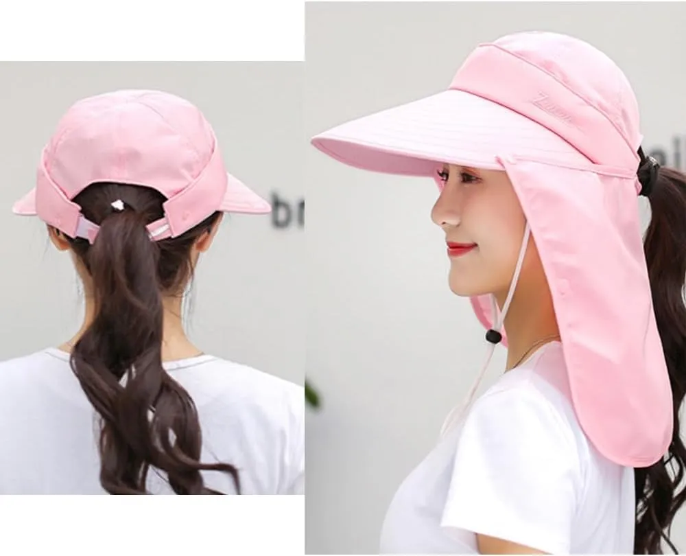 Fashion Outdoor UPF 50  UV Sun Protection Waterproof Quick Dry Breathable Face Neck Flap Cover Folding Sun Hat