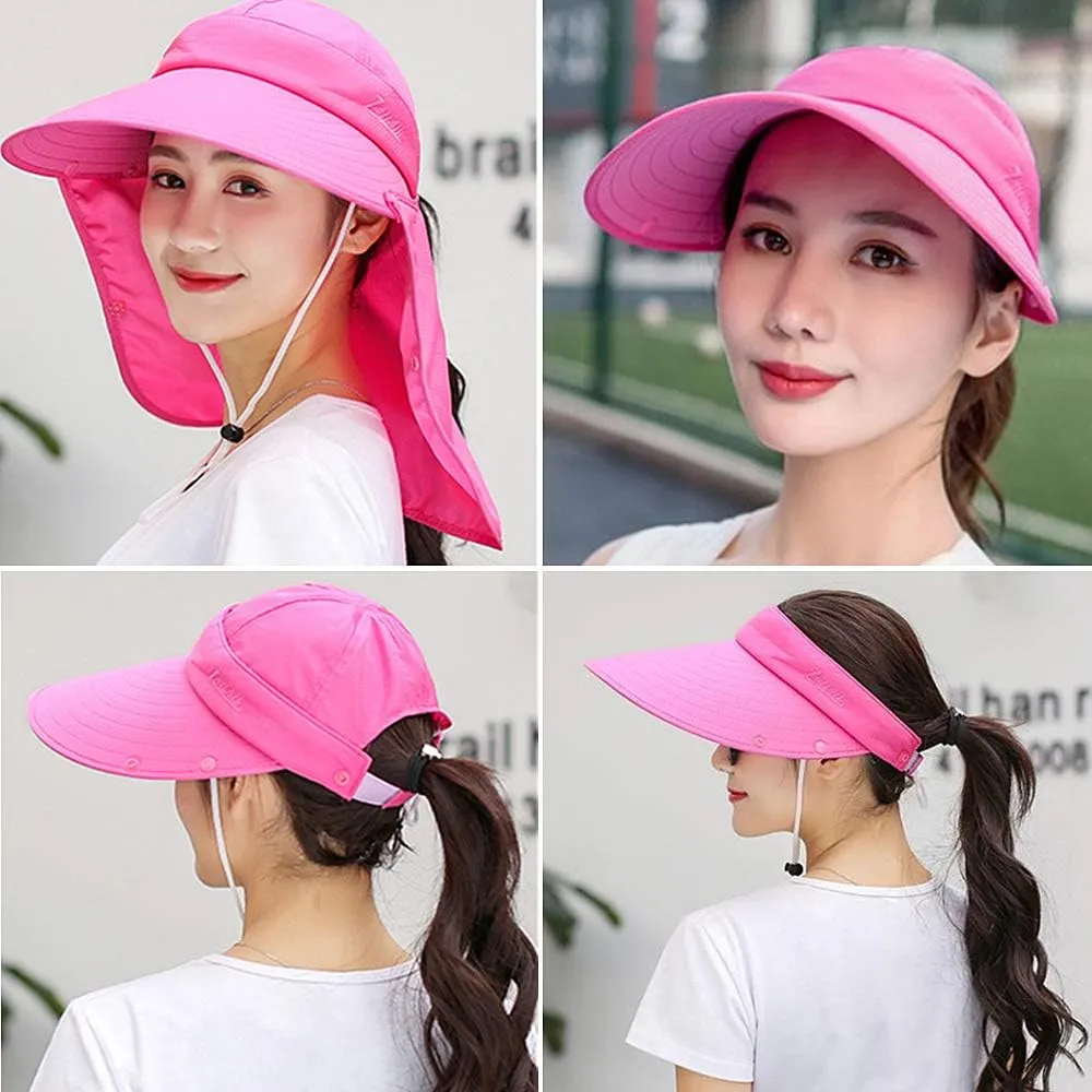Fashion Outdoor UPF 50  UV Sun Protection Waterproof Quick Dry Breathable Face Neck Flap Cover Folding Sun Hat