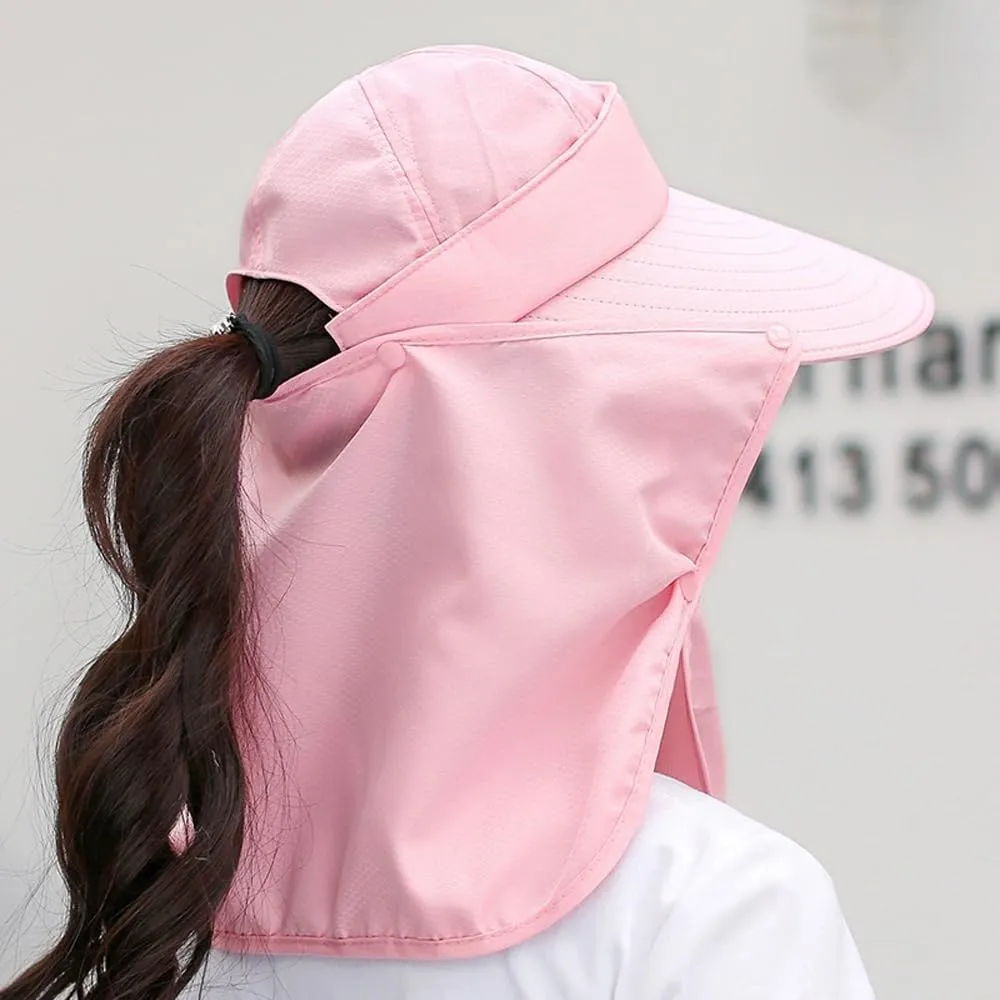 Fashion Outdoor UPF 50  UV Sun Protection Waterproof Quick Dry Breathable Face Neck Flap Cover Folding Sun Hat