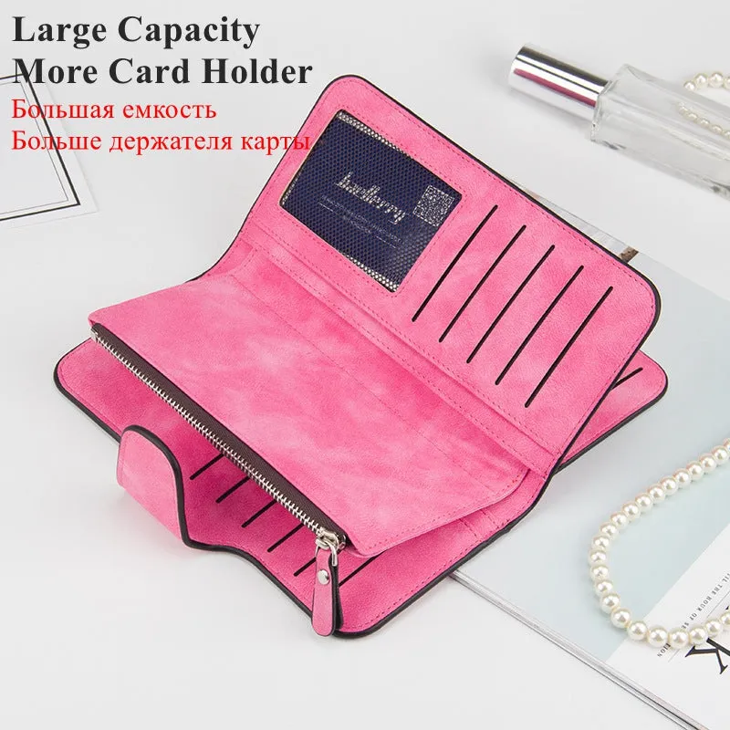 Fashion Women Wallets Long Wallet Female Purse Pu Leather Wallets Big Capacity Ladies Coin Purses Phone Clutch WWS046-1