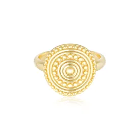 Gold Florence Coin Ring - Elegant and Premium Quality