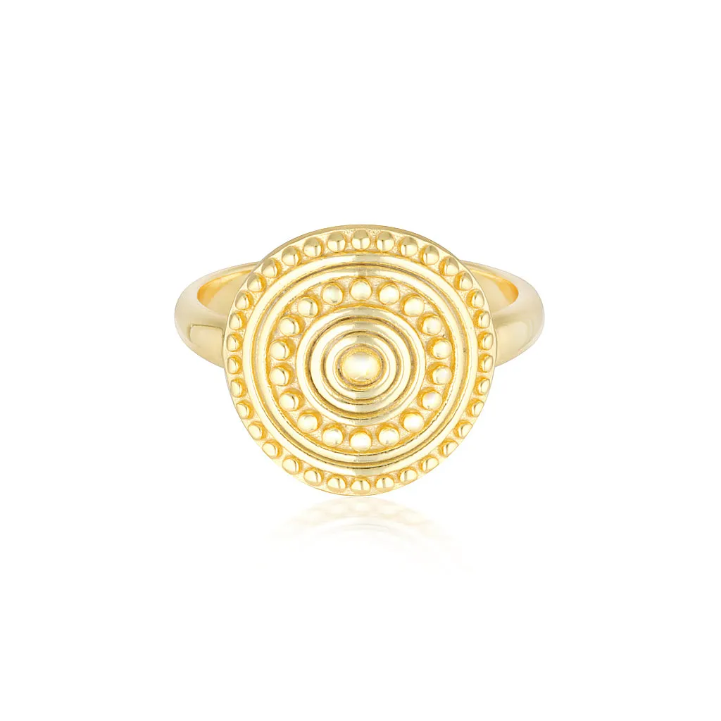 Gold Florence Coin Ring - Elegant and Premium Quality