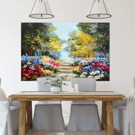 Flower wall decor paintings on canvas, Nature painting, home wall decor, wood wall art, multi panel wall art, landscape painting prints
