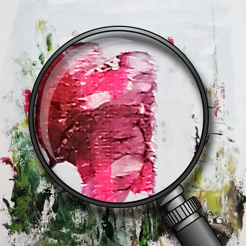 Framed vertical pink & brown abstract floral wall art print