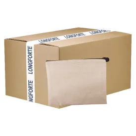 FULL CARTON - 50 x Zip Up Bags - Linen - 21.5cm x 16cm
