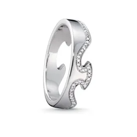Georg Jensen Fusion White Gold With Diamonds End Ring 1371