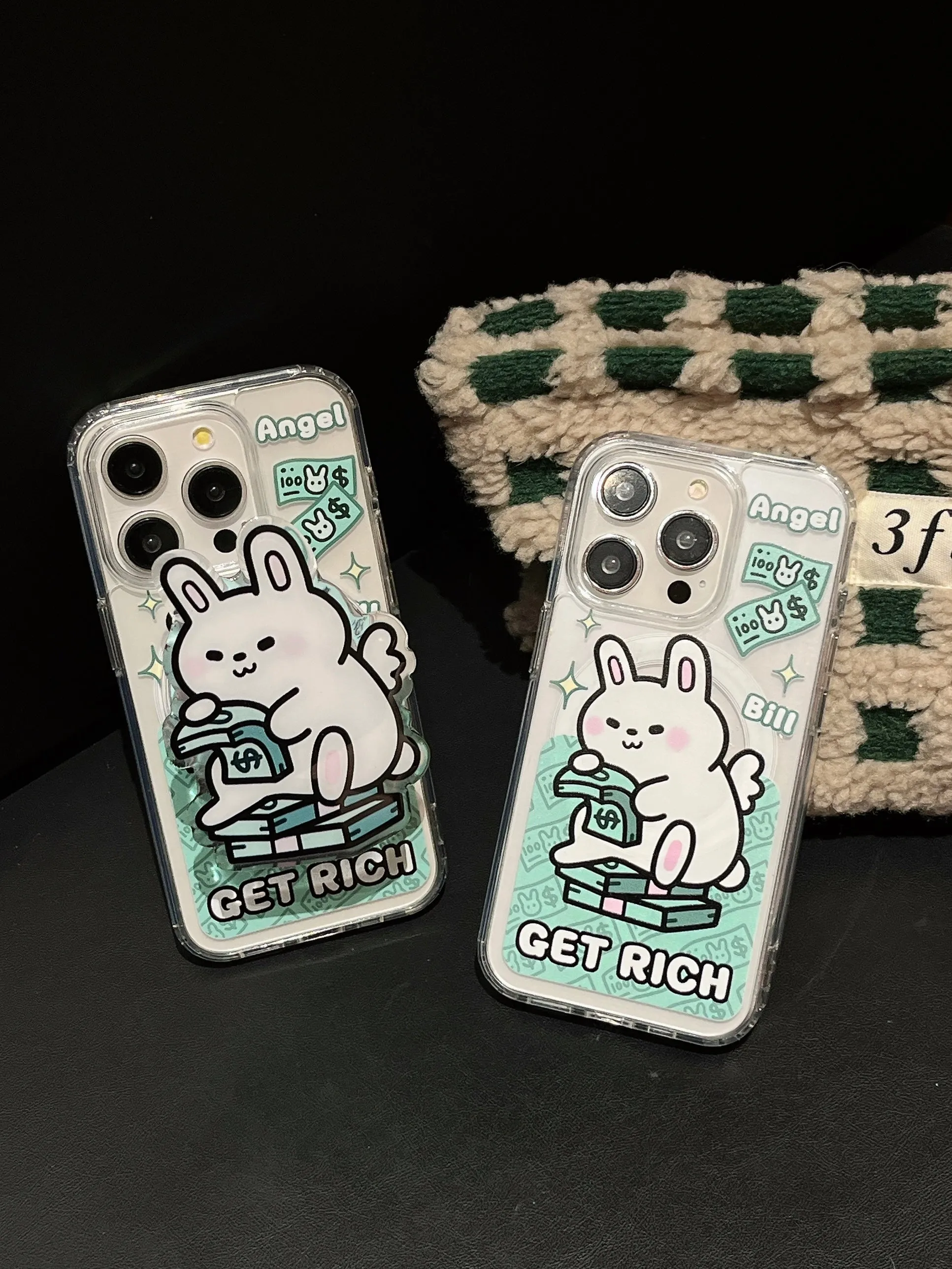 Get Rich Designer Silicon Case for iPhone With Magsafe Holder