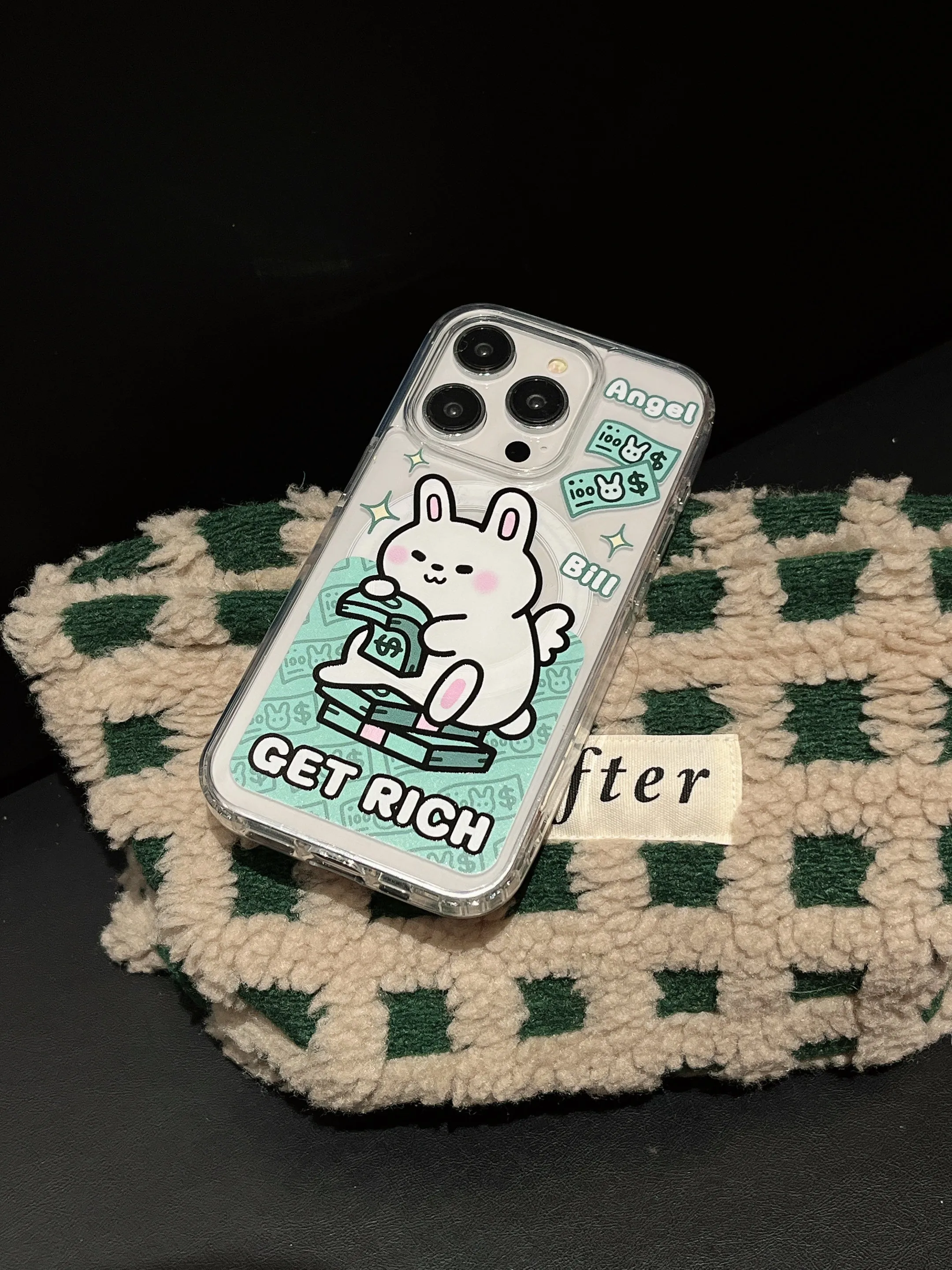 Get Rich Designer Silicon Case for iPhone With Magsafe Holder