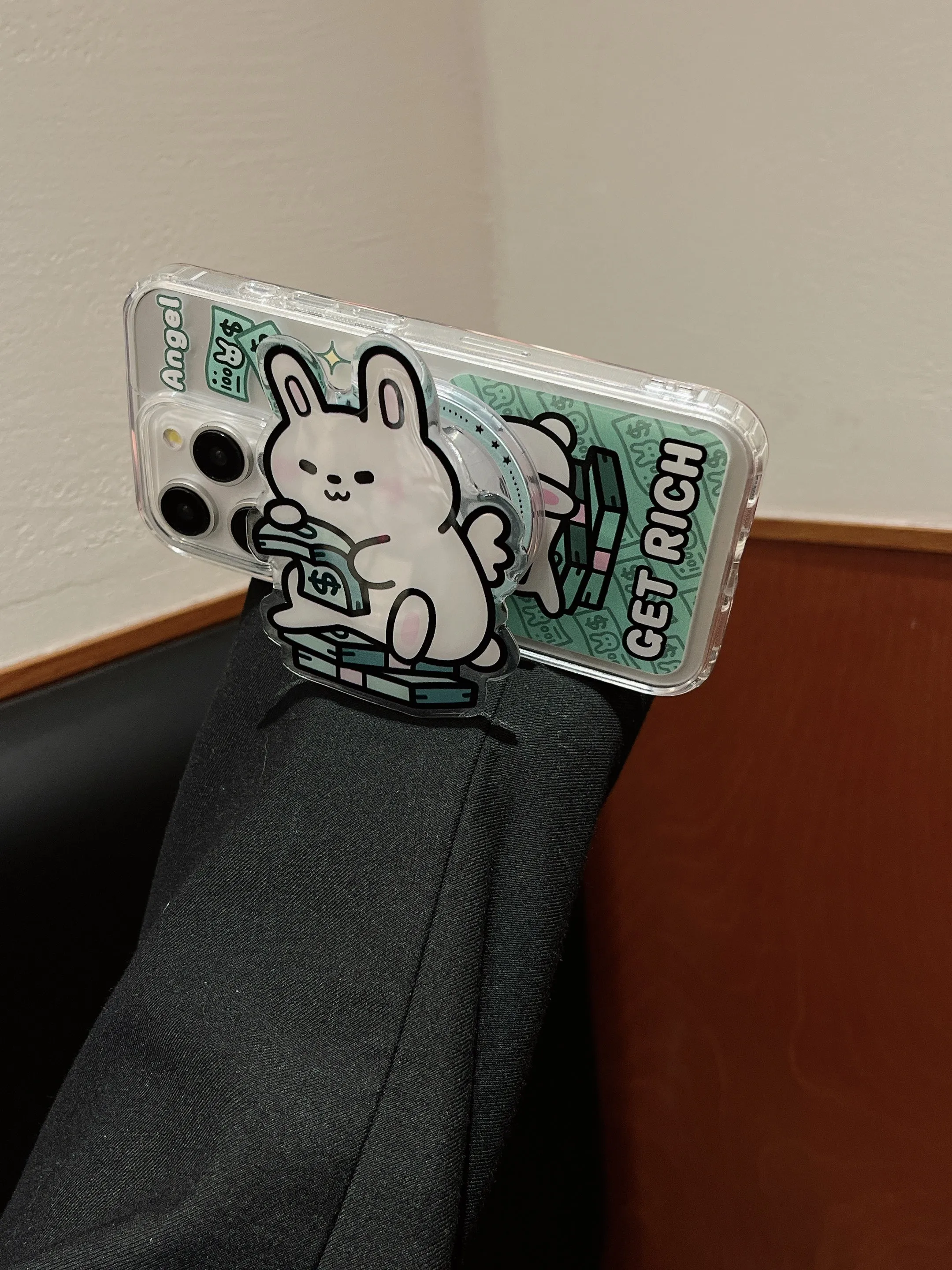 Get Rich Designer Silicon Case for iPhone With Magsafe Holder