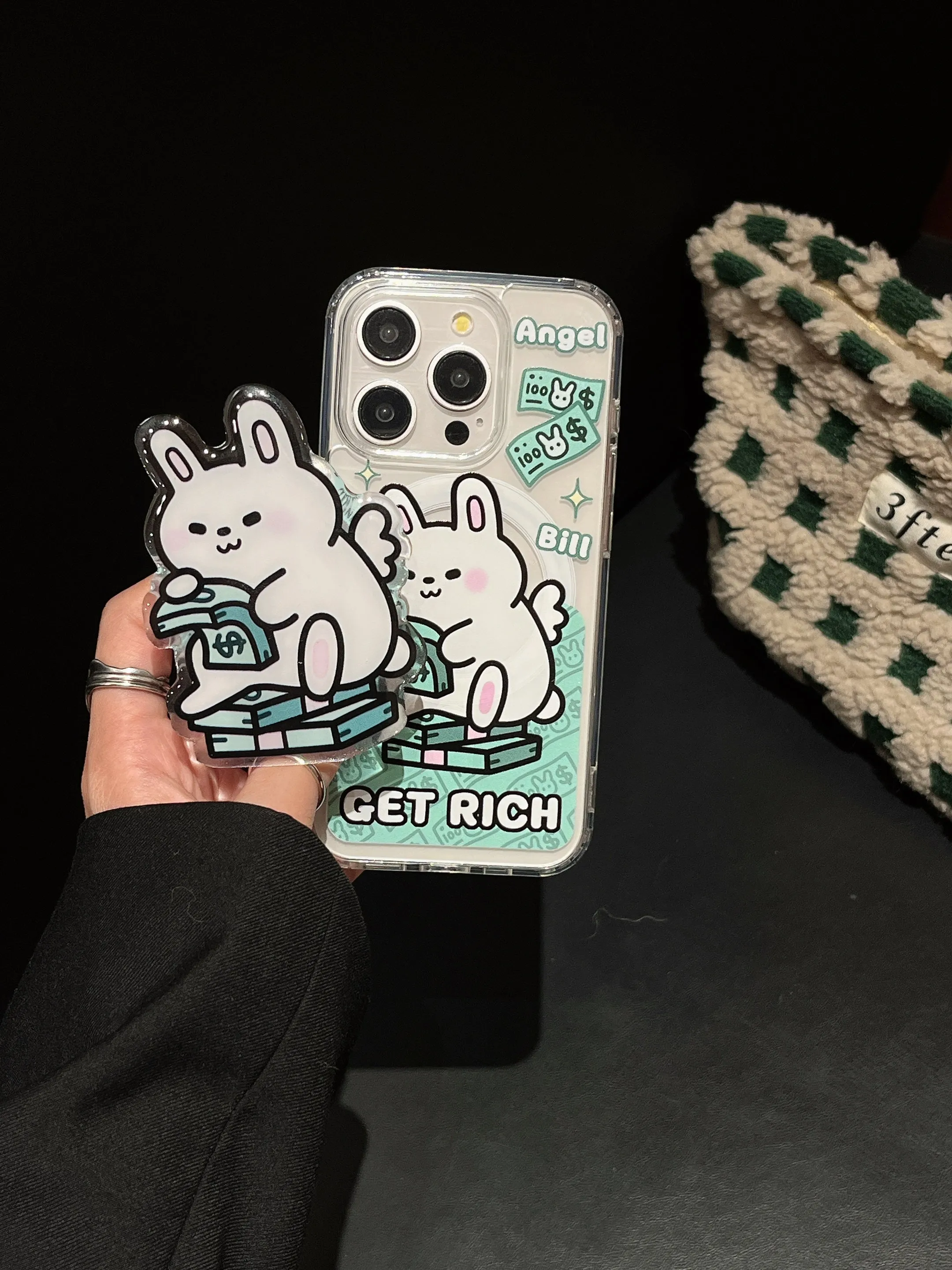 Get Rich Designer Silicon Case for iPhone With Magsafe Holder