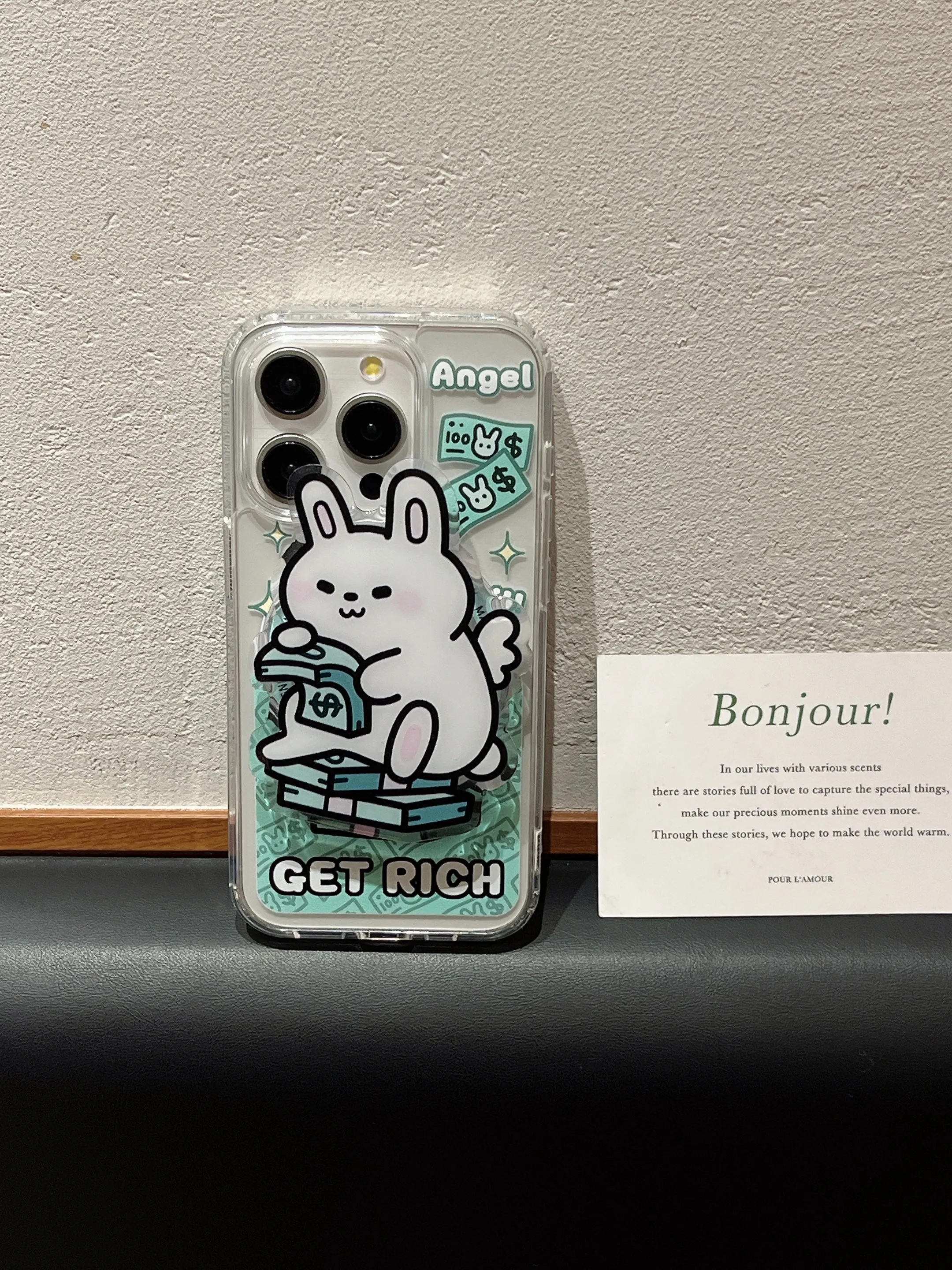 Get Rich Designer Silicon Case for iPhone With Magsafe Holder
