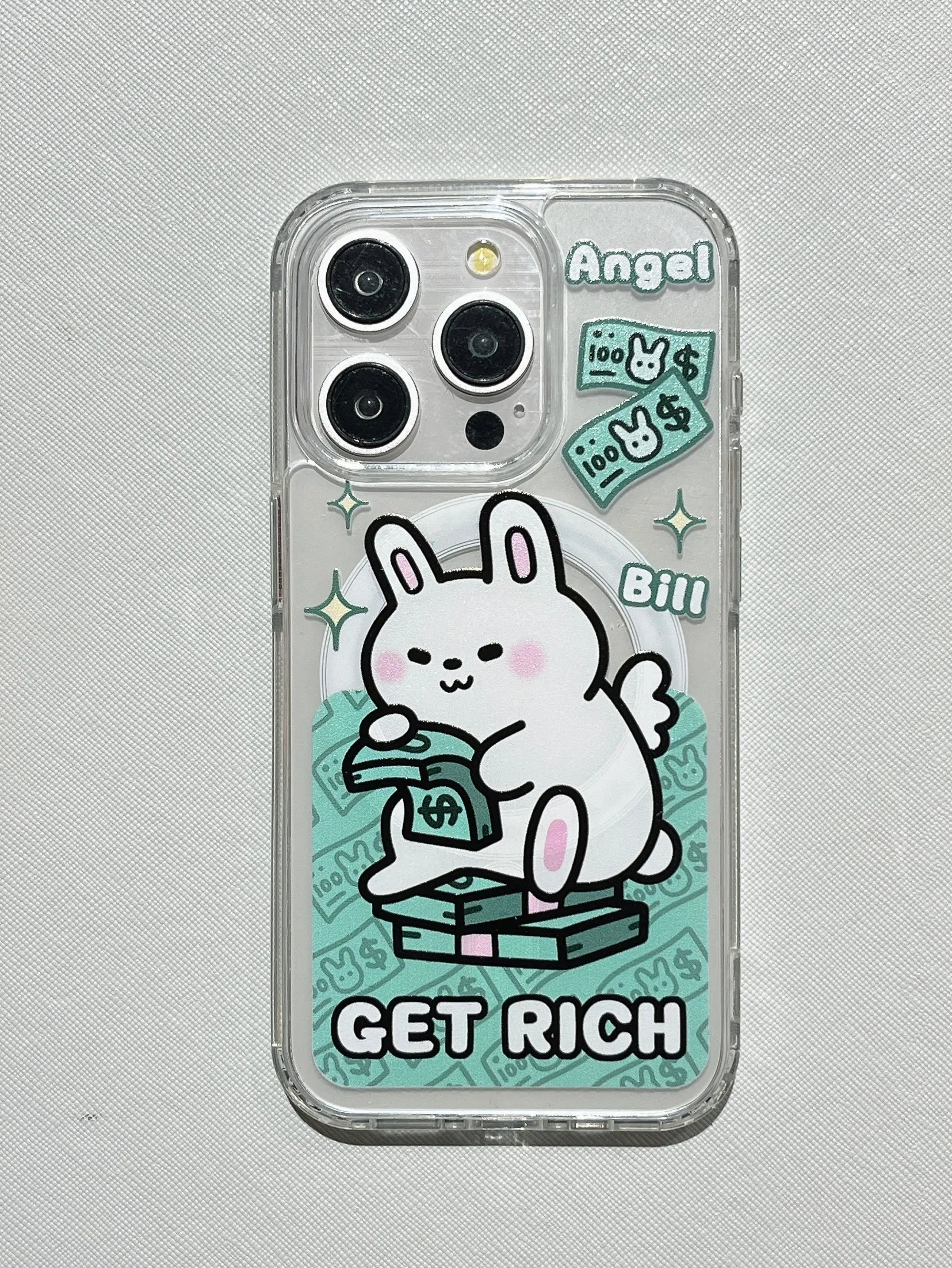 Get Rich Designer Silicon Case for iPhone With Magsafe Holder