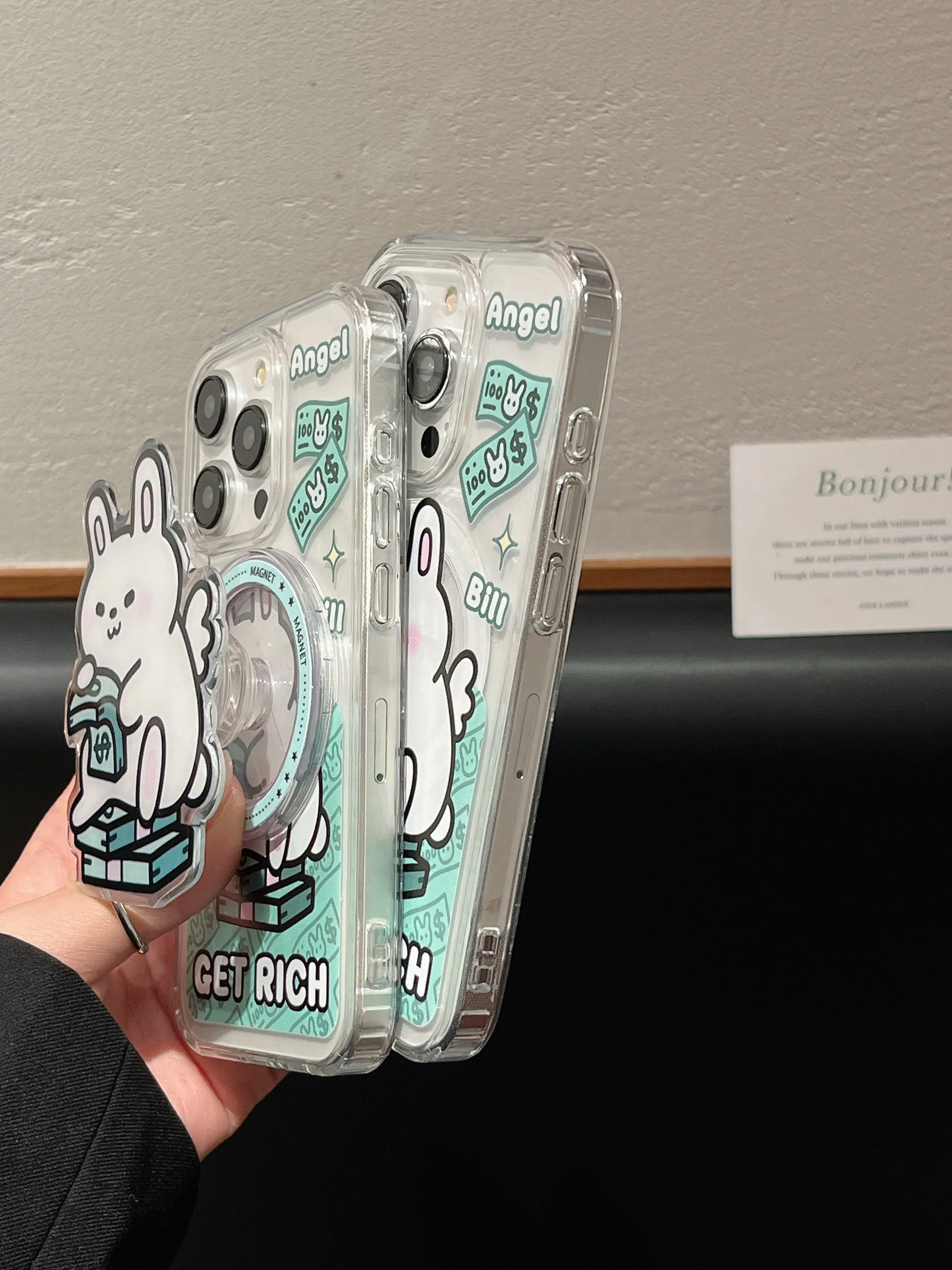 Get Rich Designer Silicon Case for iPhone With Magsafe Holder
