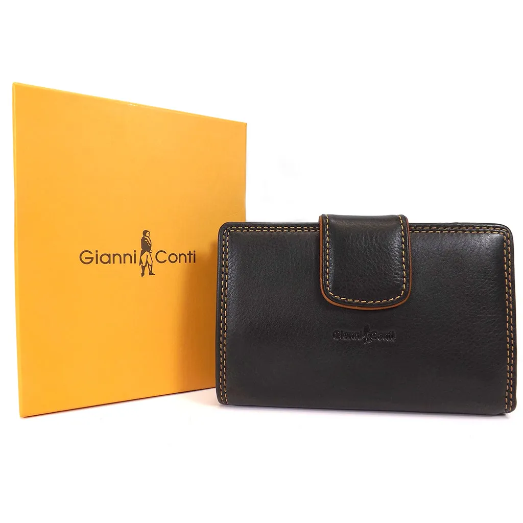 Gianni Conti Medium Wallet Purse - Style: 588356 - Black