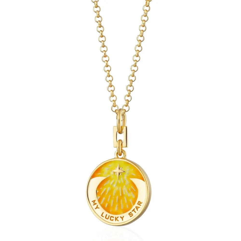 Gold Plated My Lucky Star Yellow Coin Necklace