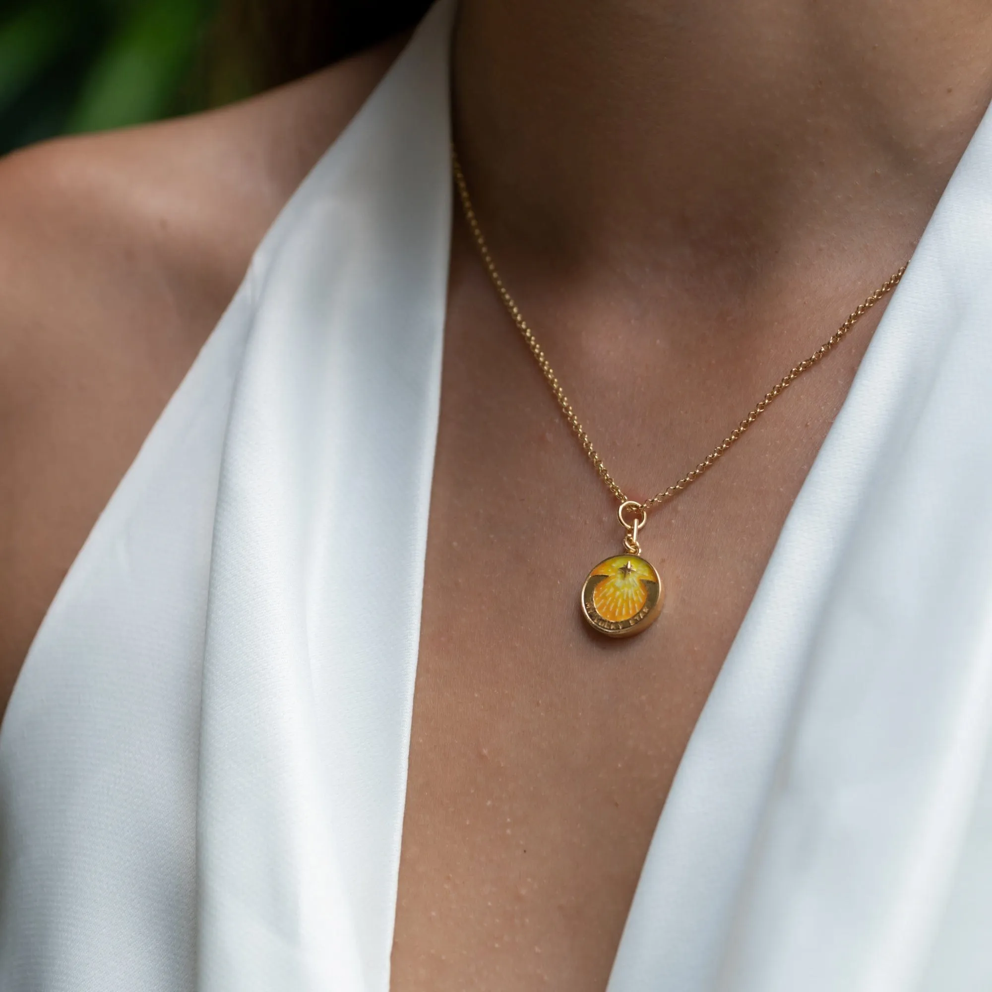 Gold Plated My Lucky Star Yellow Coin Necklace