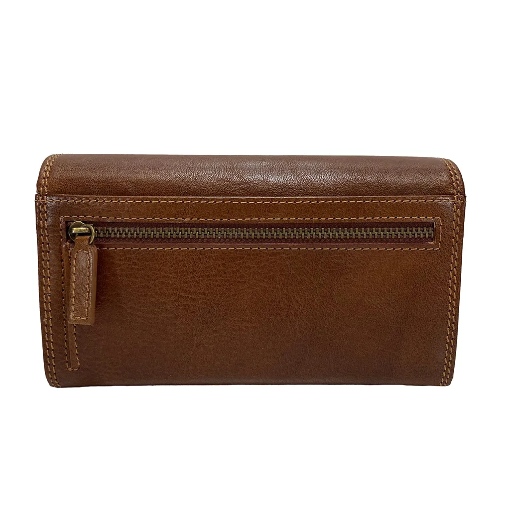 Golunski Flapover Toscana Purse - Style 7-8011 Tan