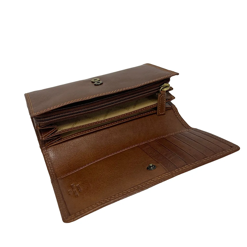 Golunski Flapover Toscana Purse - Style 7-8011 Tan